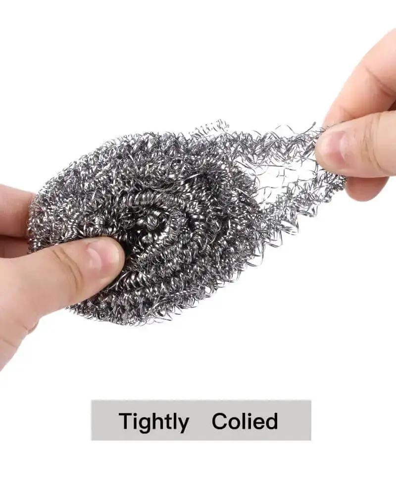 Heavy Duty Stainless Steel Scrubber Pads For Tough Kitchen Scrubbing On Dishes Pots Pans Ovens Grills And Sinks Ergonomic 2.4 Inch Diameter Durable Spiral Wire That Will Not Rust Or Fray 12 Pack For Beat Grime Fast And Easy Cleanup - Image 7
