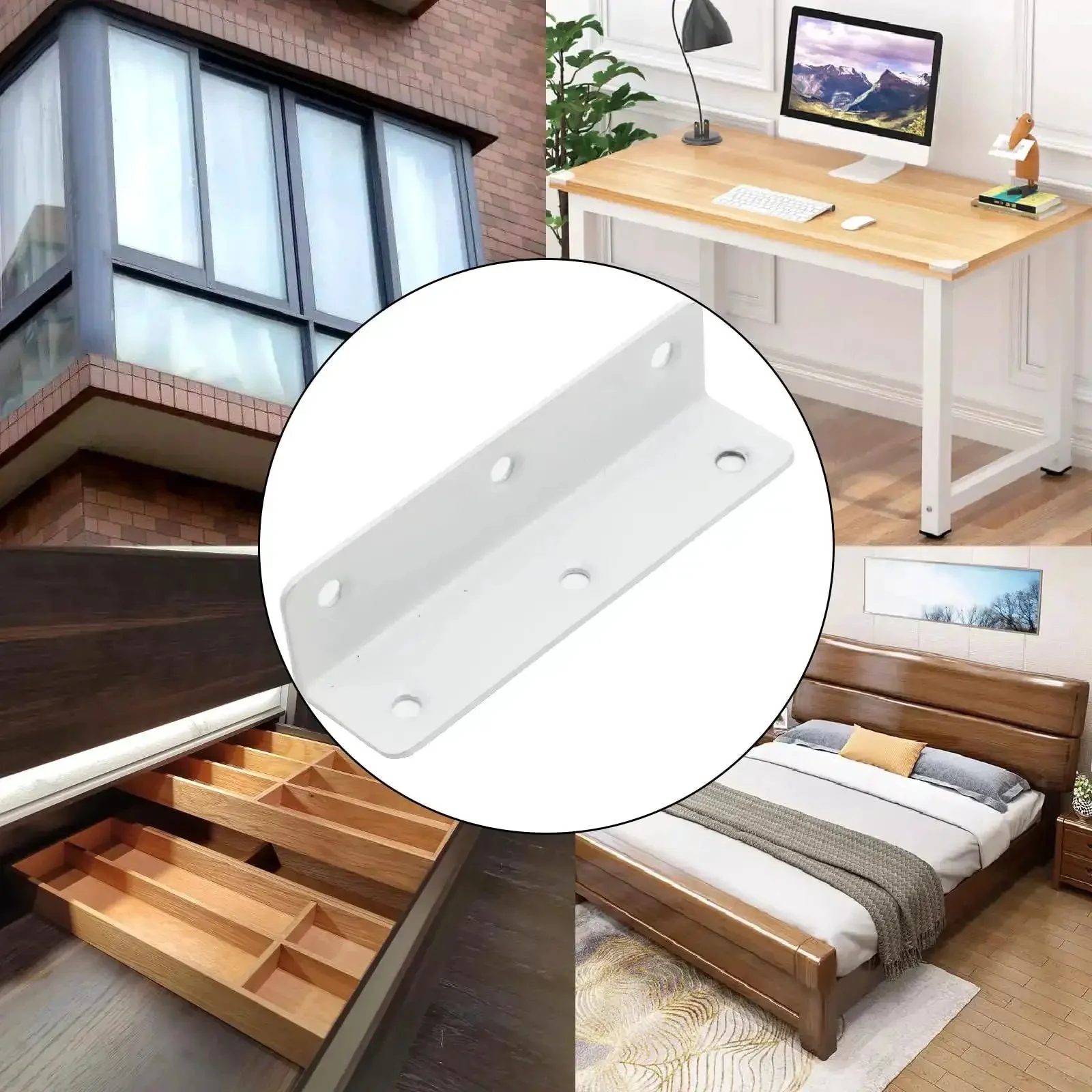 Heavy Duty Stainless Steel White Corner Brackets Set Of 4 With Screws, L Shaped Furniture Braces For Vinyl Fence And More, 4 X 1 X 1 Inches, 2mm Thick, Eight Holes, Rust Resistant, Built To Last, Multi Purpose - Image 4