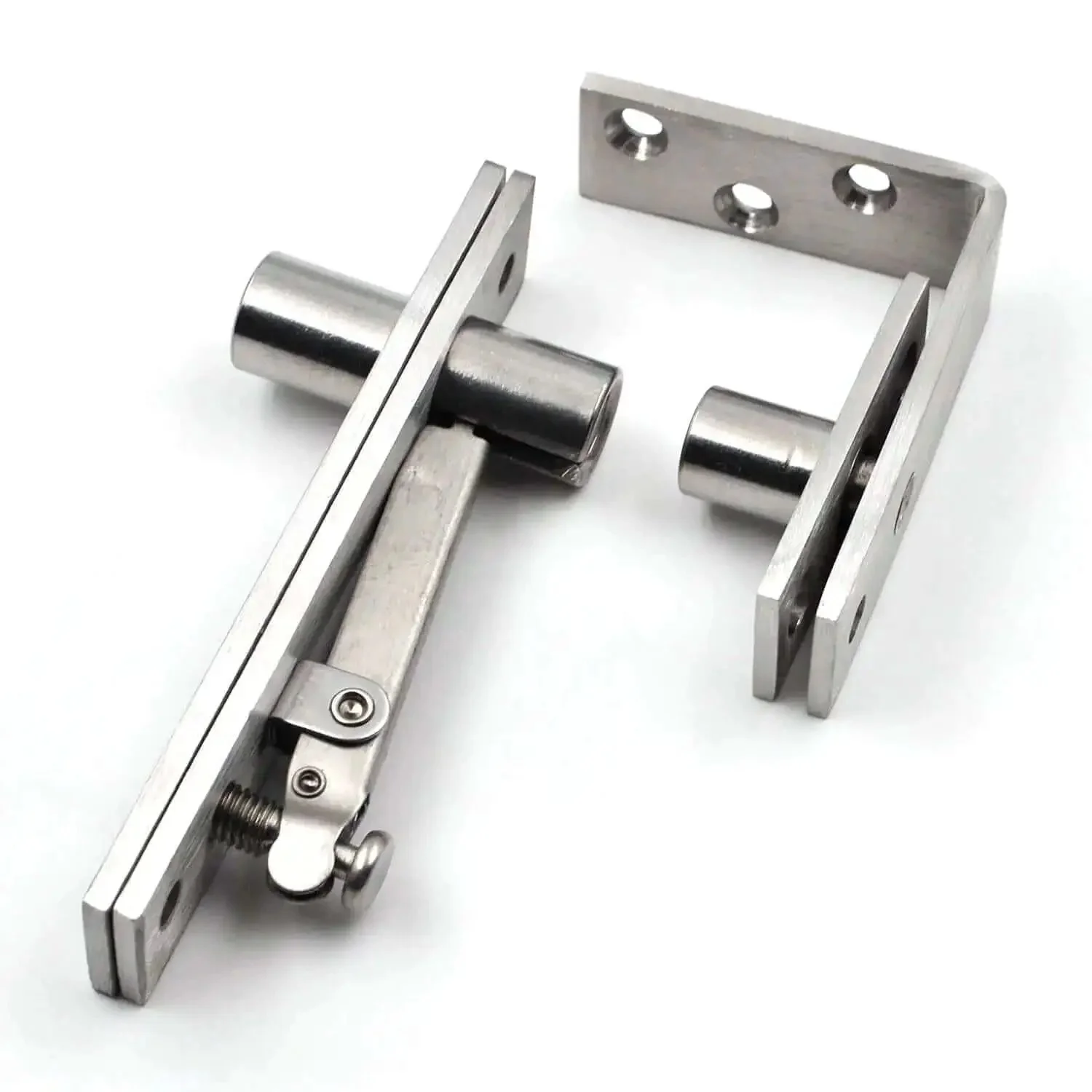 Heavy Duty Stainless Steel Wood Door Pivot Hinges Built Tough With 180 Degree Rotation Adjustable Swing Mount L Shape Design, Durable Door Hardware For Smooth Dual Swing, Corrosion Resistant 304 Grade - Image 2