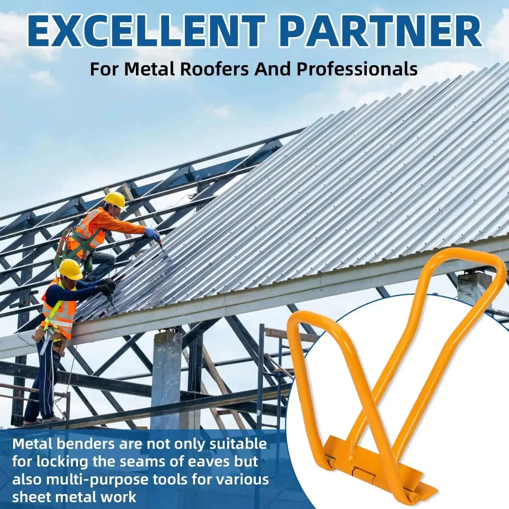 Heavy Duty Standing Seam Roofing Tool With Drip Edge Folding For Pros Eaves Seam Locker For Roofers And Metal Workers Built From High Strength Alloy Steel With Corrosion Resistant Coating - Image 2