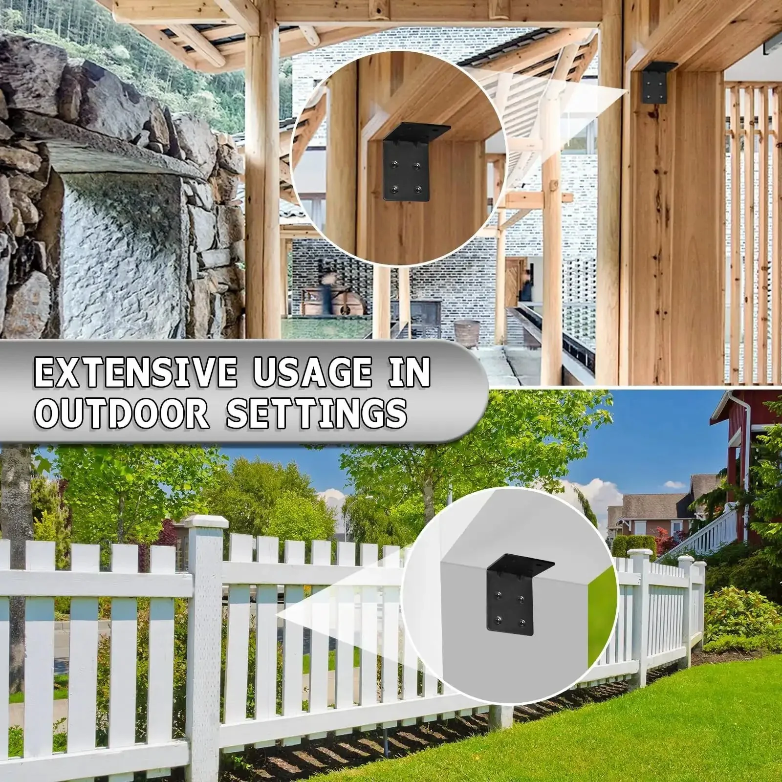 Heavy Duty Steel Corner Brackets 4x4x3 Inch 90 Degree Right Angle Shelf Brackets For Wood Shelves And Furniture Includes 4 Brackets And 32 Screws Ideal For DIY Projects Durable Metal Joint Timber Connector Support - Image 2