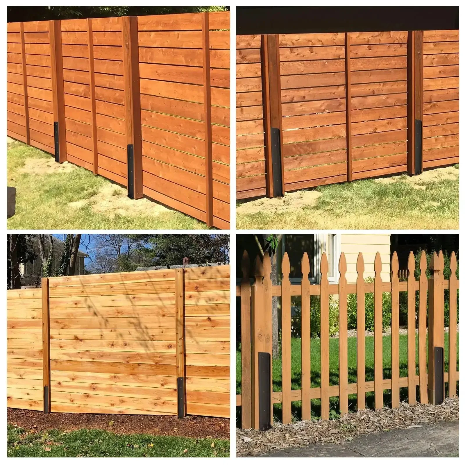 Heavy Duty Steel Fence Post Repair Kit With Double Ground Spikes And Post Anchors For Damaged Fence Gates Sign Posts Or Mailboxes Durable Triangular Stakes To Restore Wood Fences 2 Pack - Image 2