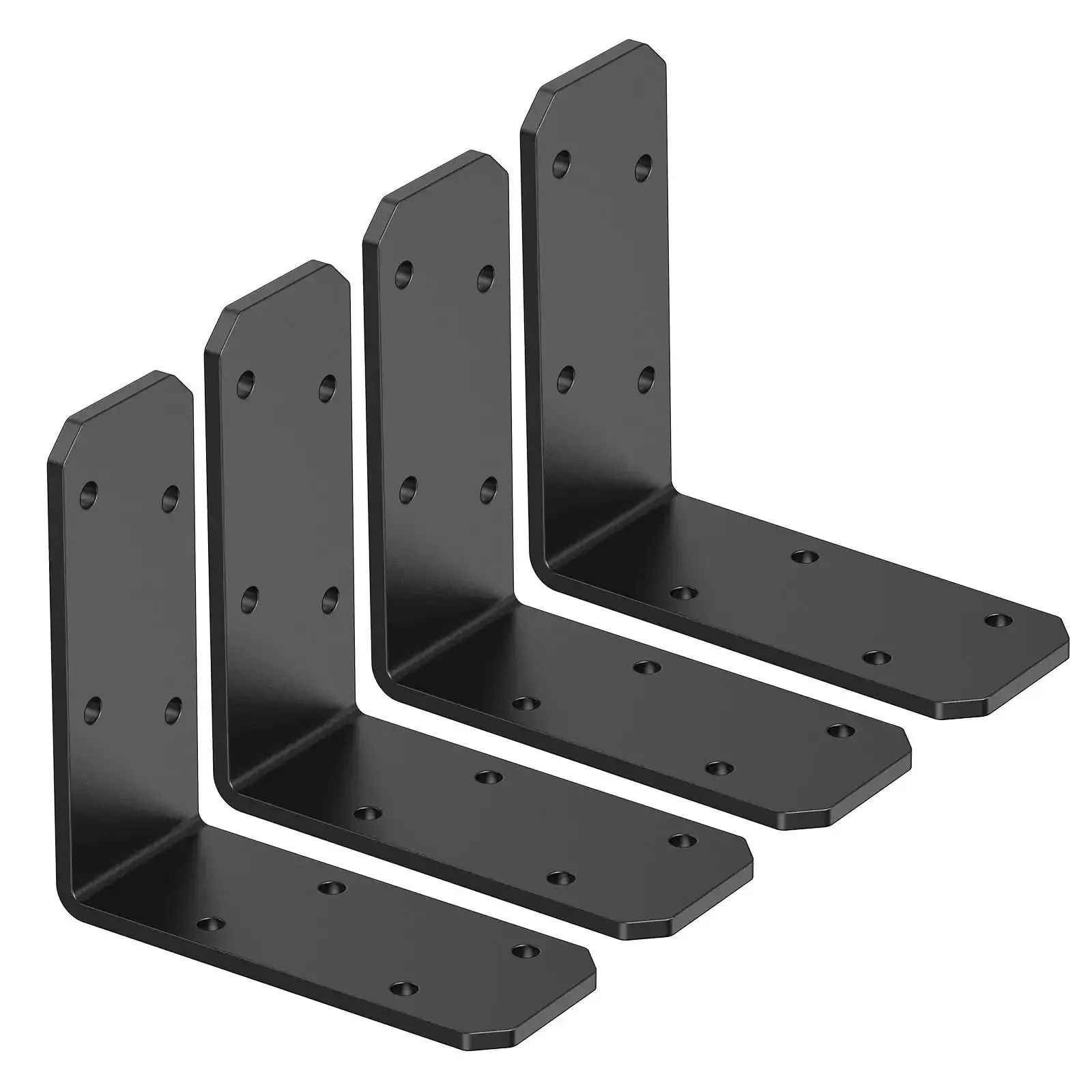 Heavy Duty Steel L Bracket 3x3x1.2 Right Angle Corner Brace For Wood Shelves Desks Fences And Furniture Repair Black 4 Pack Built To Last Rust Resistant And Supports Up To 150 Lbs - Image 2