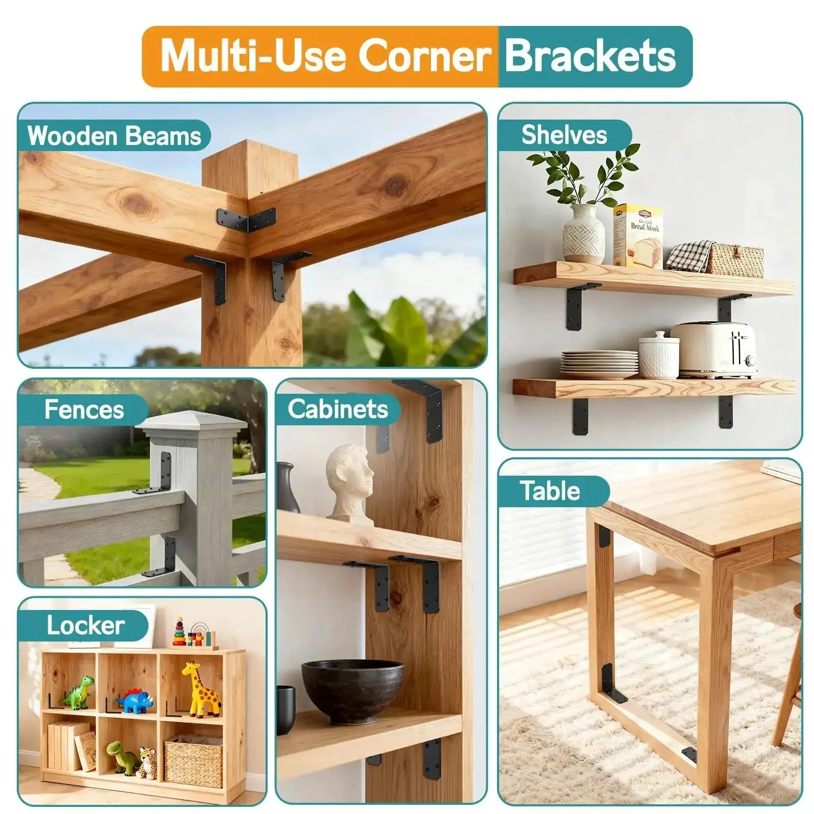 Heavy Duty Steel L Bracket 3x3x1.2 Right Angle Corner Brace For Wood Shelves Desks Fences And Furniture Repair Black 4 Pack Built To Last Rust Resistant And Supports Up To 150 Lbs - Image 3