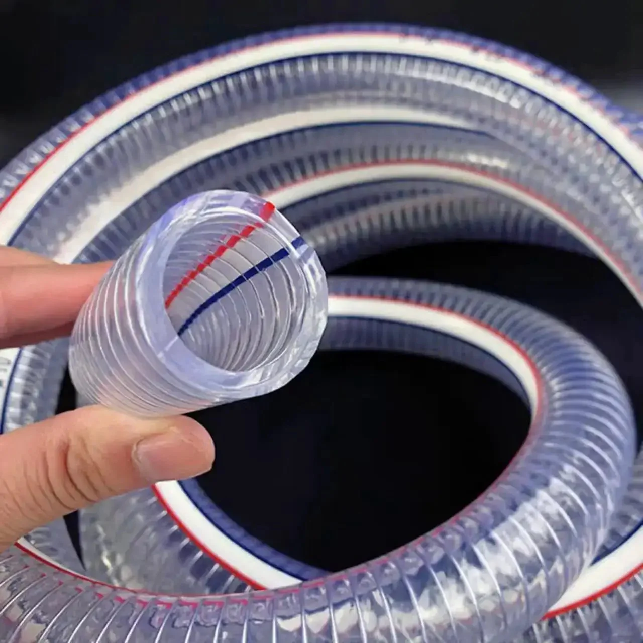 Heavy Duty Steel Wire Reinforced Vacuum Suction Hose One Inch ID By One And A Half Inch OD Flexible UV Resistant Vinyl Tube High Pressure Bilge Pump Hose Ten Feet Chemical Resistant - Image 3