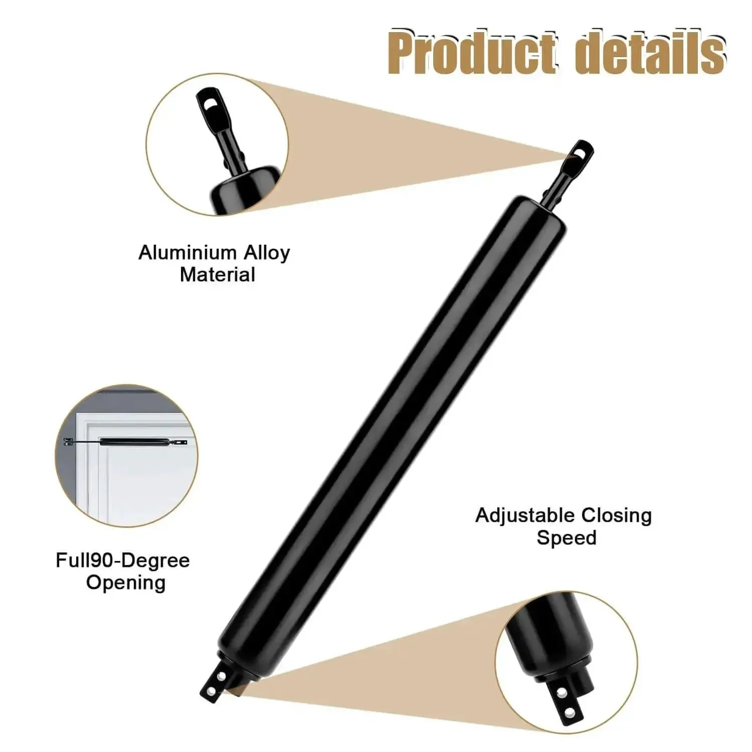 Heavy Duty Storm Door Closer And Screen Door Handle Kit In Black For Windy Weather Replacement Parts With Shock Absorber Bracket And Screen Door Spring And Latch To Protect From Strong Gusts - Image 3