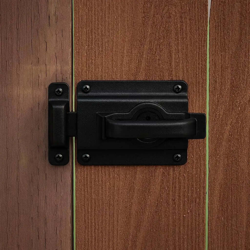 Heavy Duty Swinging Door Latch For Interior And Exterior Use With WeatherGuard Protection In Black Auto Latch And Padlock Ready Right Or Left Handed Easy Latching Bolt And Anti Flatten Handle Durable Security Hardware - Image 8