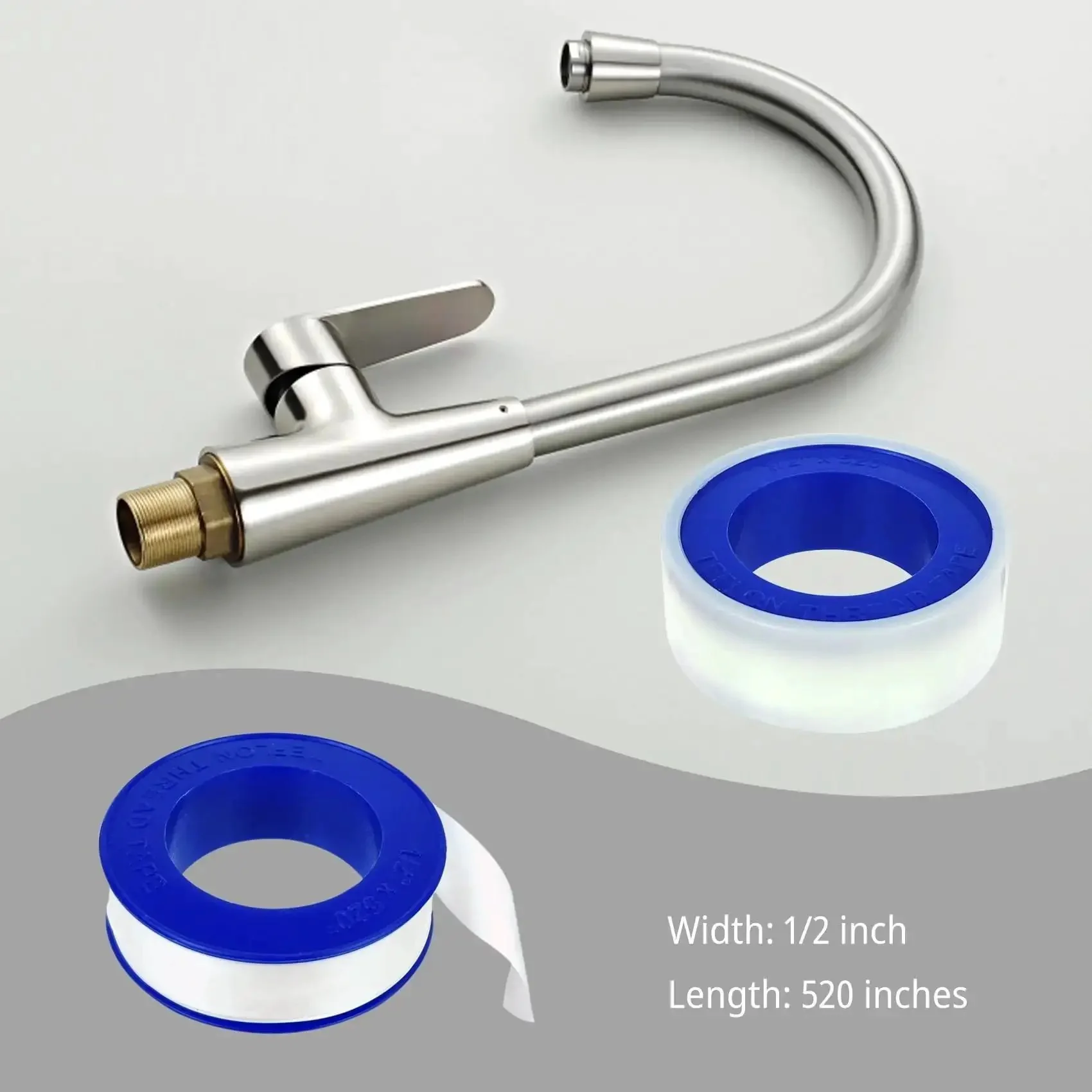 Heavy Duty Teflon Tape For Plumbing Half Inch Wide And 520 Inches Long High Density PTFE Thread Sealant For Shower Heads And Water Pipes Waterproof No Hassle Leak Free Joints Thicker Than Standard Corrosion Resistant - Image 7