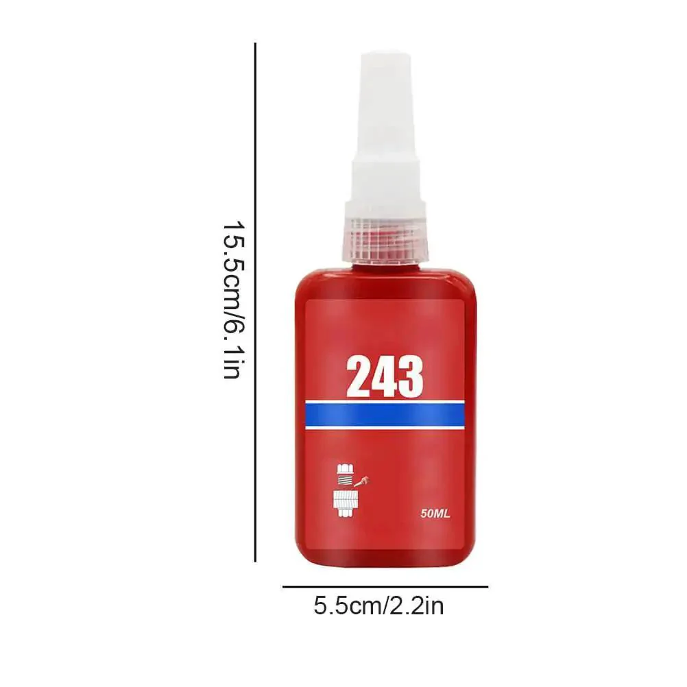 Heavy Duty Thread Locker Adhesive 50Ml Industrial Grade Red Anaerobic Sealant For All Metal Nuts Bolts And Screws Locks In Place Under Vibration Prevents Leakage Long Lasting Bond On All Metal Surfaces - Image 2