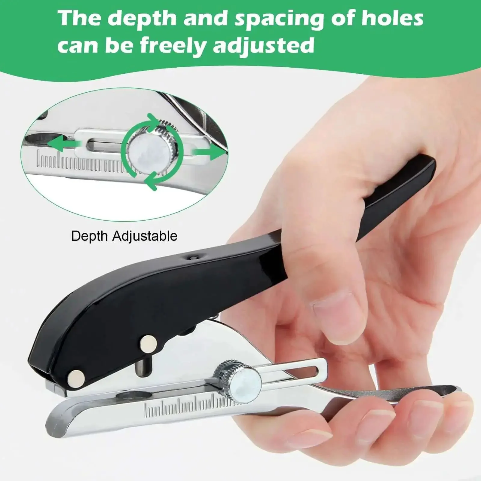 Heavy Duty Three Eighths Inch Single Hole Punch For Paper Crafts Portable Ten mm Circle Hole Puncher With Five Color Self Adhesive Stickers Pro Grade Cardboard PVC Paper And Craft Projects - Image 5