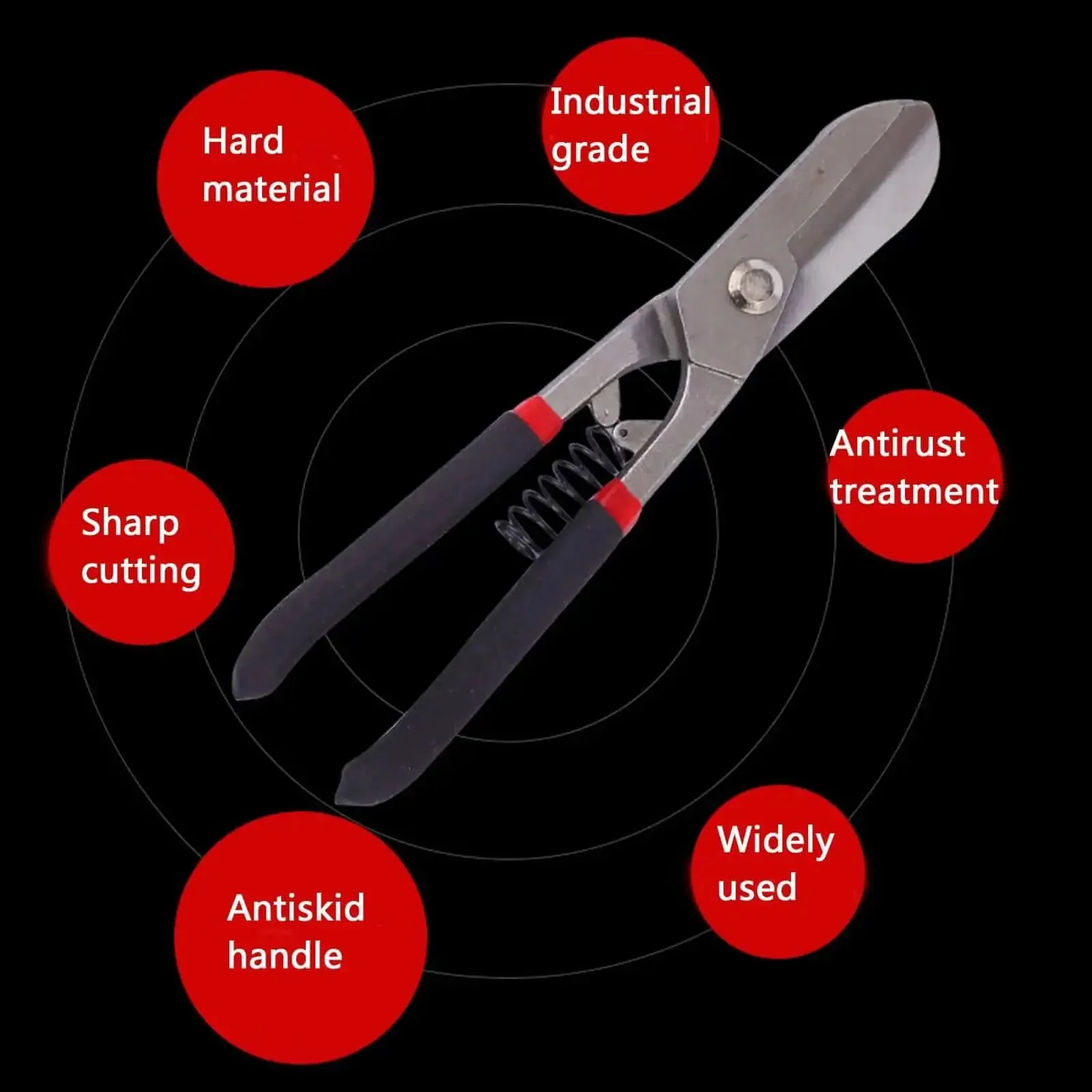 Heavy Duty Tin Snips For Straight Metal Sheet Cutting And Wire Cutting Ten And A Half Inch Metal Shears Built From CRV Steel A Beast Workhorse For Cutting Aluminum Copper Tinplate Galvanized Iron Long Lasting Durable Tool For Pro Level Projects - Image 5