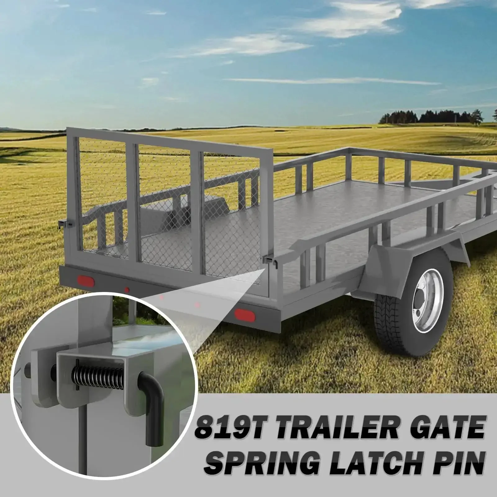 Heavy Duty Trailer Gate Spring Latch Kit With Extra Pins 2 Pack For Carry On And Utility Trailers Includes L Shaped Retainer Pins Springs And Roll Pins Durable Iron Construction For Quick Gate Repair - Image 6