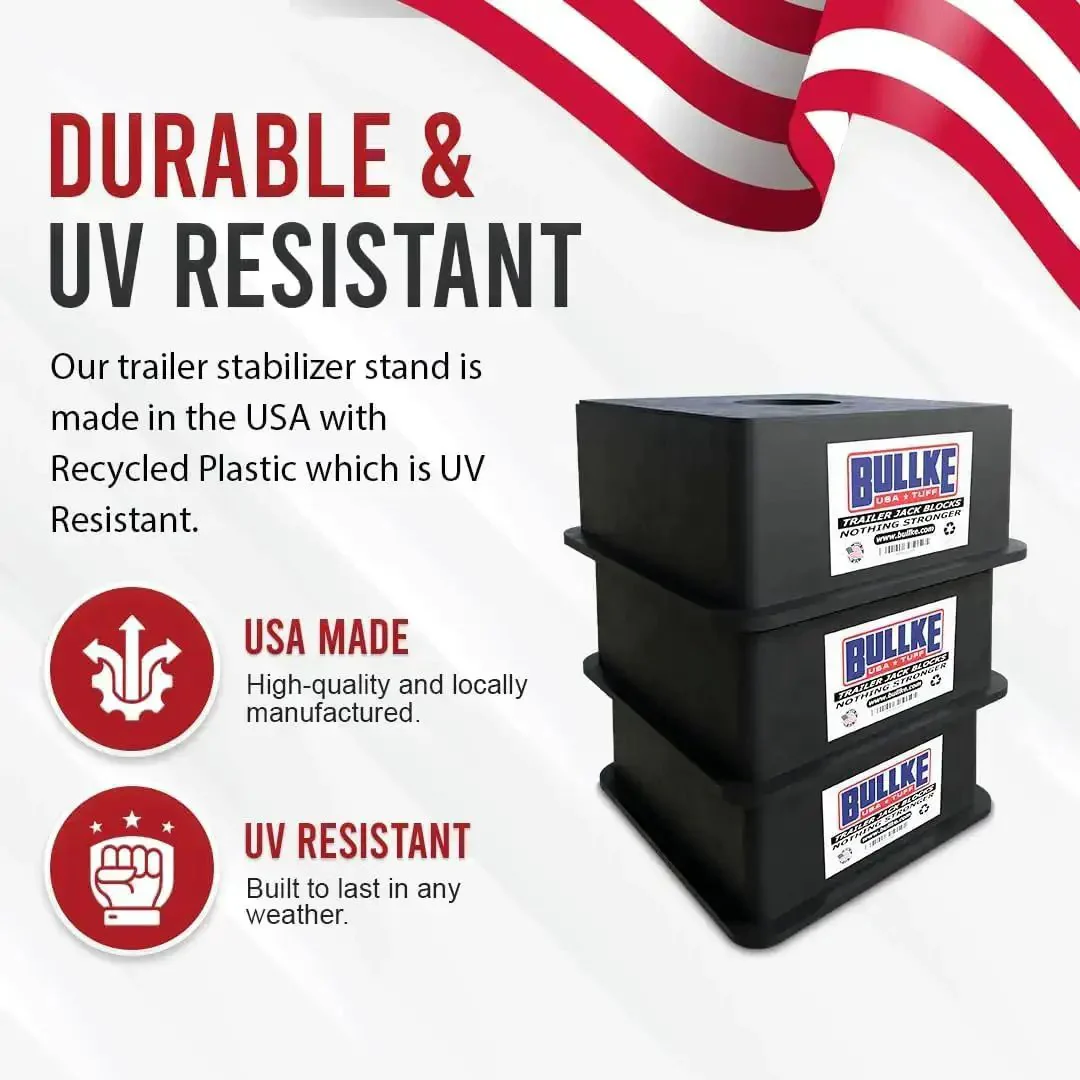 Heavy Duty Trailer Jack Blocks For RVs Up To 18,000 Lbs, UV Resistant Stabilizing Pads For Campers, Travel Trailers, And 5th Wheels, Durable Foot Stands, Rock Solid Leveling Support You Can Trust - Image 2