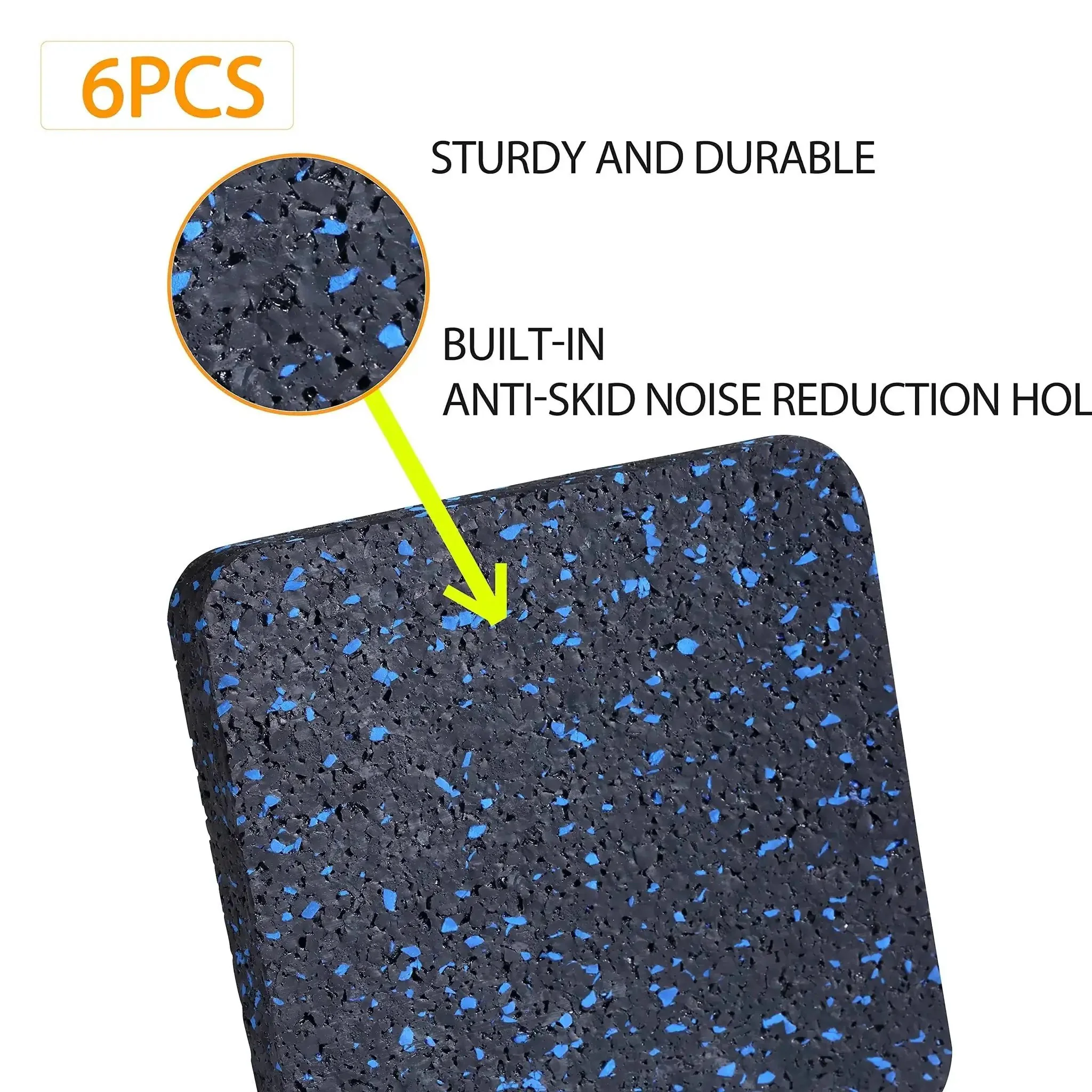 Heavy Duty Treadmill Mat Pads 6 Pack For Home Gym Shock Absorbing Rubber Floor Protectors No Slip Under Load Hardwood Floor Friendly Quiet Operation Vibration Reduction Keeps Equipment Stable - Image 4