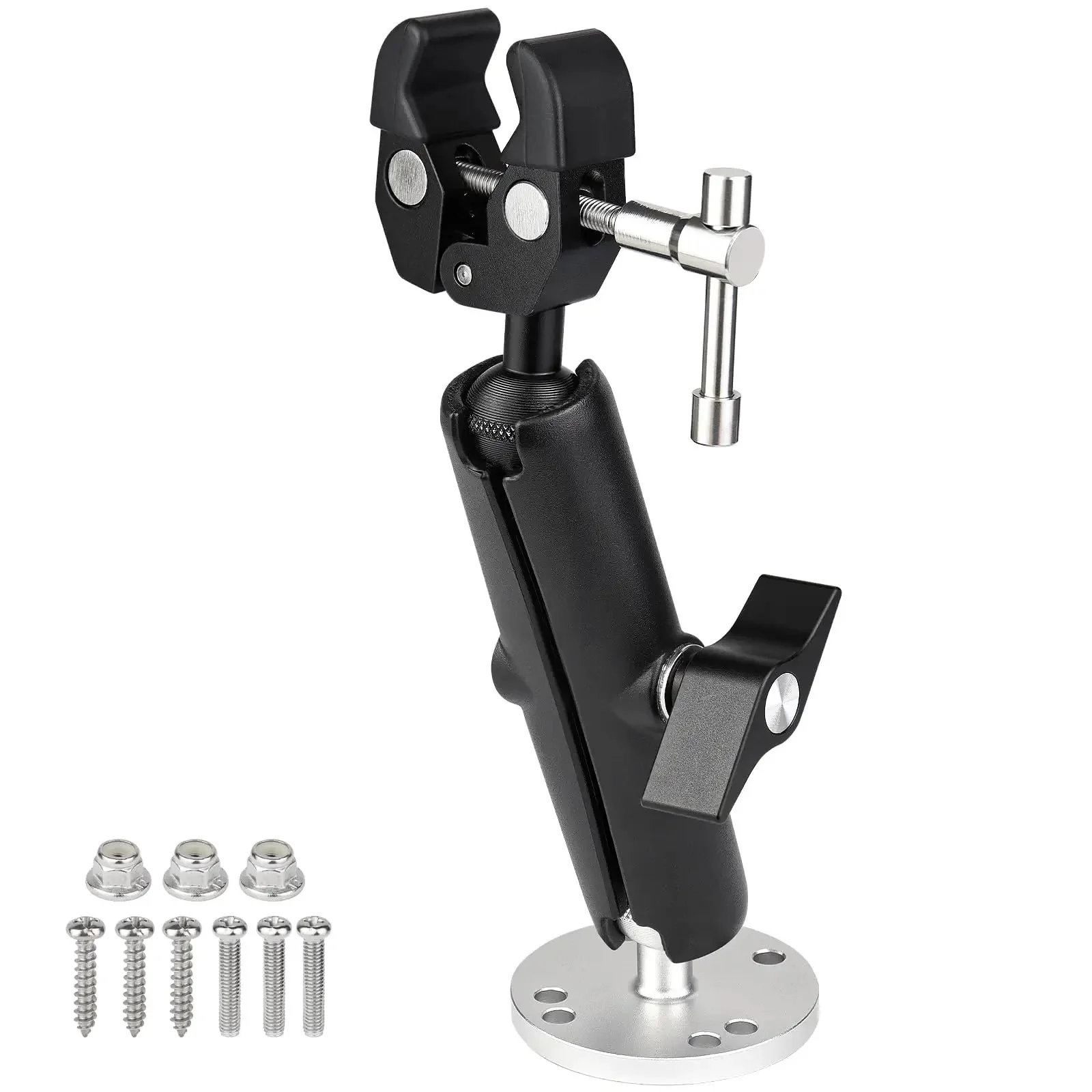 Heavy Duty Trolling Motor Stabilizer Mount For 2-Inch Bar Fits Terrova Riptide Terrova Ulterra PowerDrive Reduces Vibration And Bounce With Rock Solid Silicone Cap Clamp 360 Degree Adjustable For Steady Trailering