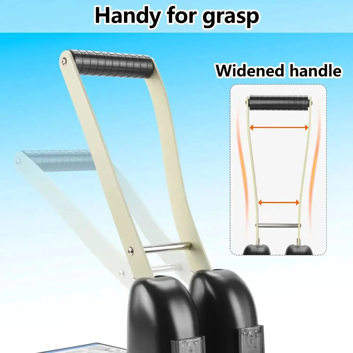 Heavy Duty Two Hole Paper Punch For Binders Metal Power Puncher With Long Lever Punches Up To 150 Sheets Two And Three Quarter Inch Hole Distance 70 Millimeter Includes 100 Paper Fasteners Built For Pro Style Office Workhorse - Image 3