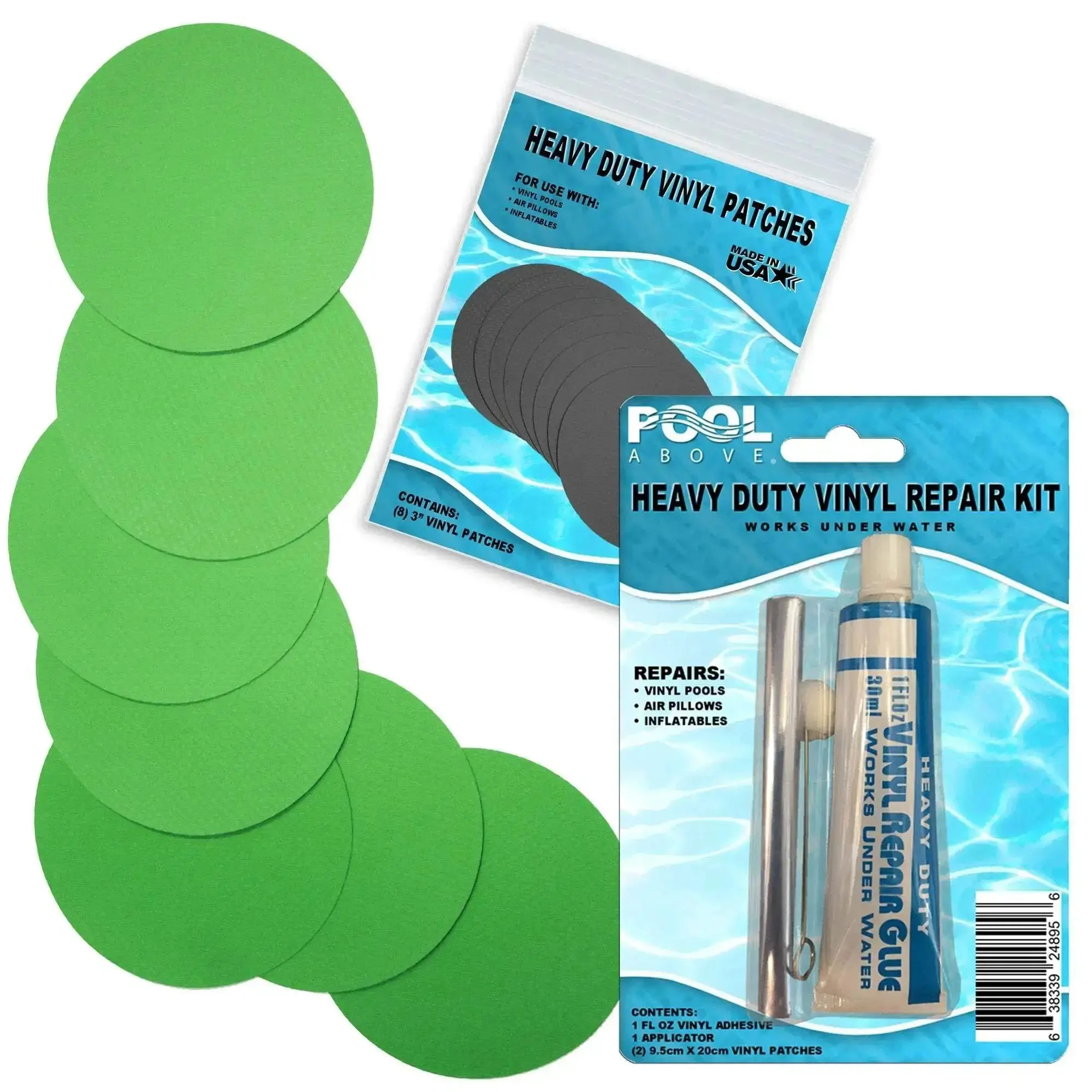 Heavy Duty Vinyl Patch Kit For Pools And Inflatables Eight 2 Inch Patches Waterproof 1100 Denier Polyester For Above Ground Pool Liners Boats Rafts Kayaks Air Beds And Inflatable Mattresses Charcoal - Image 5