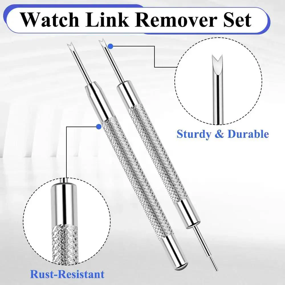 Heavy Duty Watch Band Pins Kit With 20 Spring Bars And Cleaning Cloth Pro Grade Replacement Pins And Link Removal Tool Includes Single And Double Ended Pin Punches For 16mm To 24mm Straps - Image 7