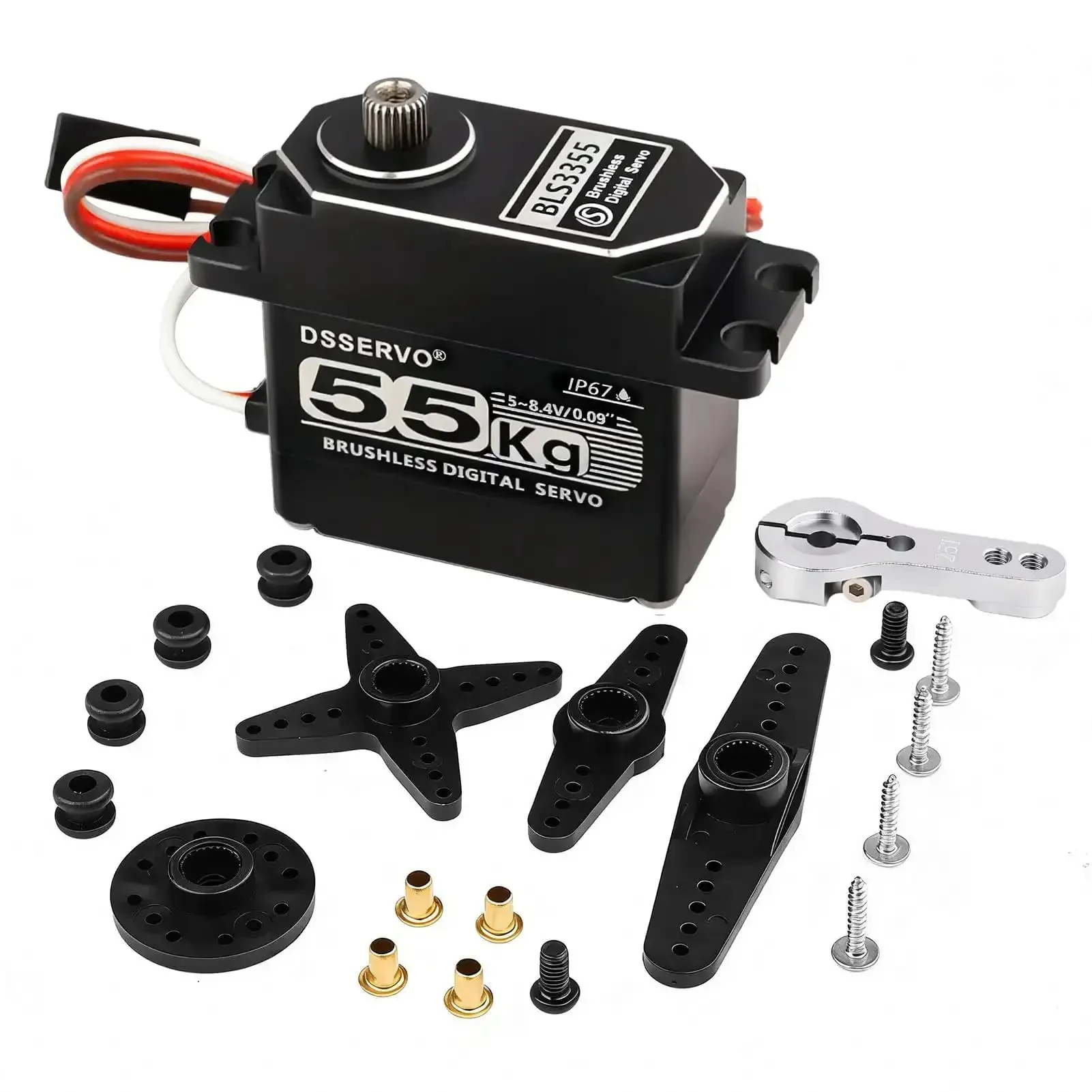Heavy Duty Waterproof Brushless Servo With Full Metal Gears For 1 8 1 10 1 12 RC Cars High Torque Digital Servo Shockproof With Efficient Heat Dissipation And Lightning Fast 60 Degree Turn In Under A Tenth Of A Second 61 Kg Cm Torque At Eight Point Four