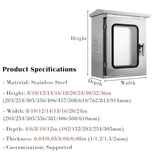 Heavy Duty Waterproof Stainless Steel Electrical Enclosure Box For Outdoor Commercial Use 20x16x6 Inches Junction Chest Control Panel Built To Last Tough As Nails Weatherproof Cabinet - Image 7