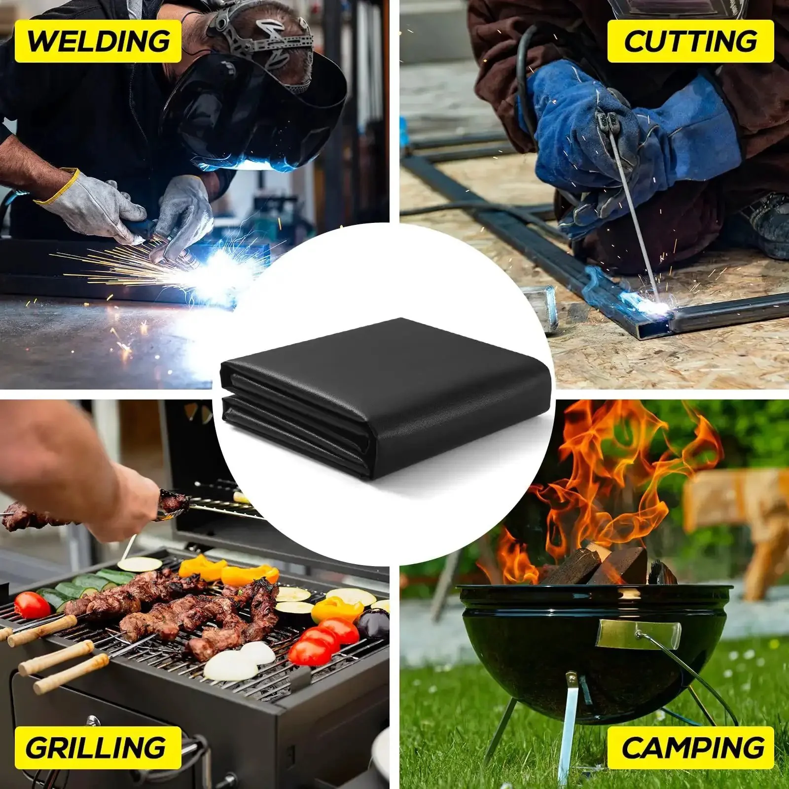 Heavy Duty Welding Blanket 4x6 Ft Silicone Coated Fiberglass Fireproof Shield With Heat Resistant Up To 1022F For Home Shop And Outdoor Use Perfect For Pro Level Welding And Cutting Tasks - Image 4