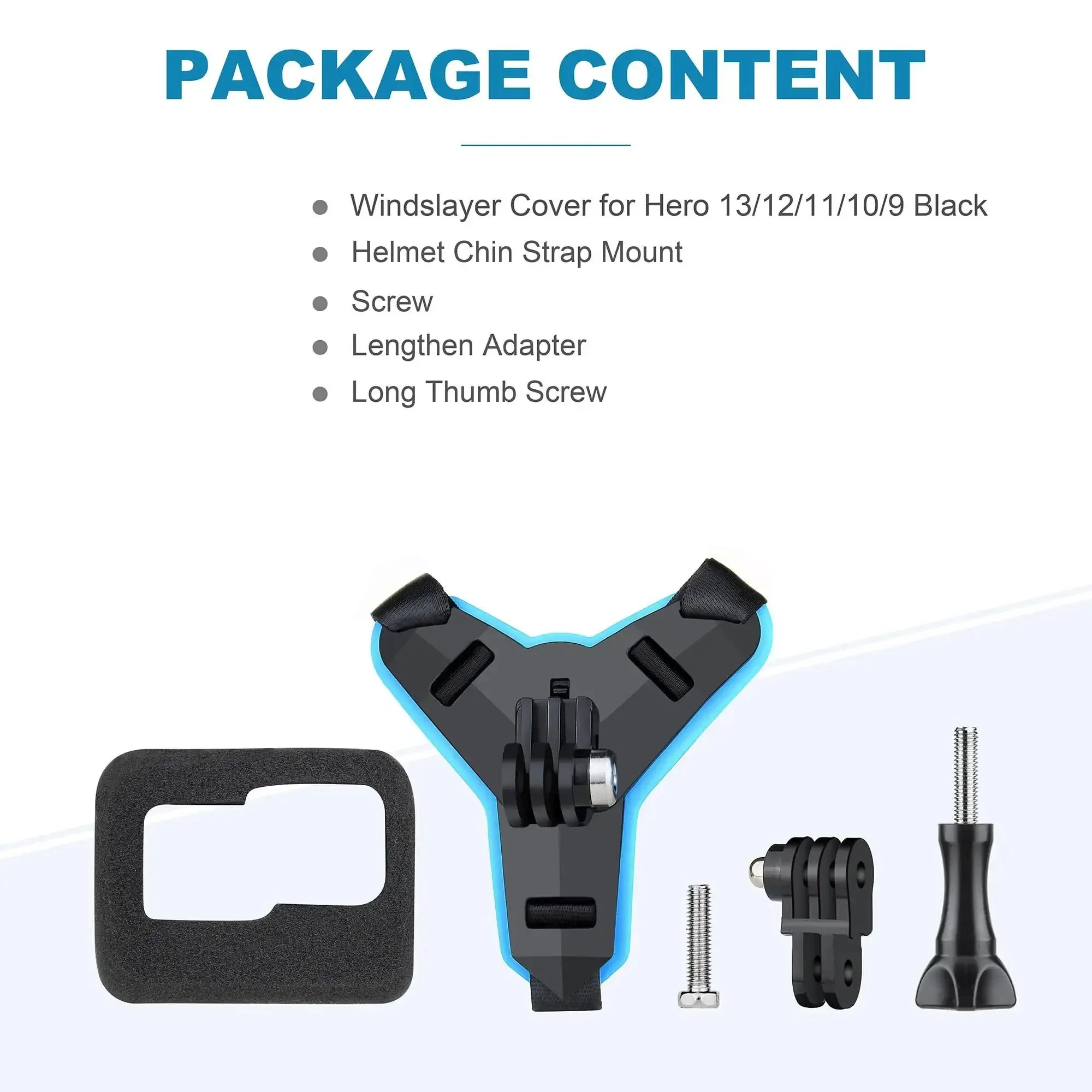 Helmet Mount With Windshield For GoPro Hero 9 10 11 12 13 On Motorcycle Helmets Chin Strap Mount For High Speed Racing Skiing And Ridin Outdoor Action - Image 3