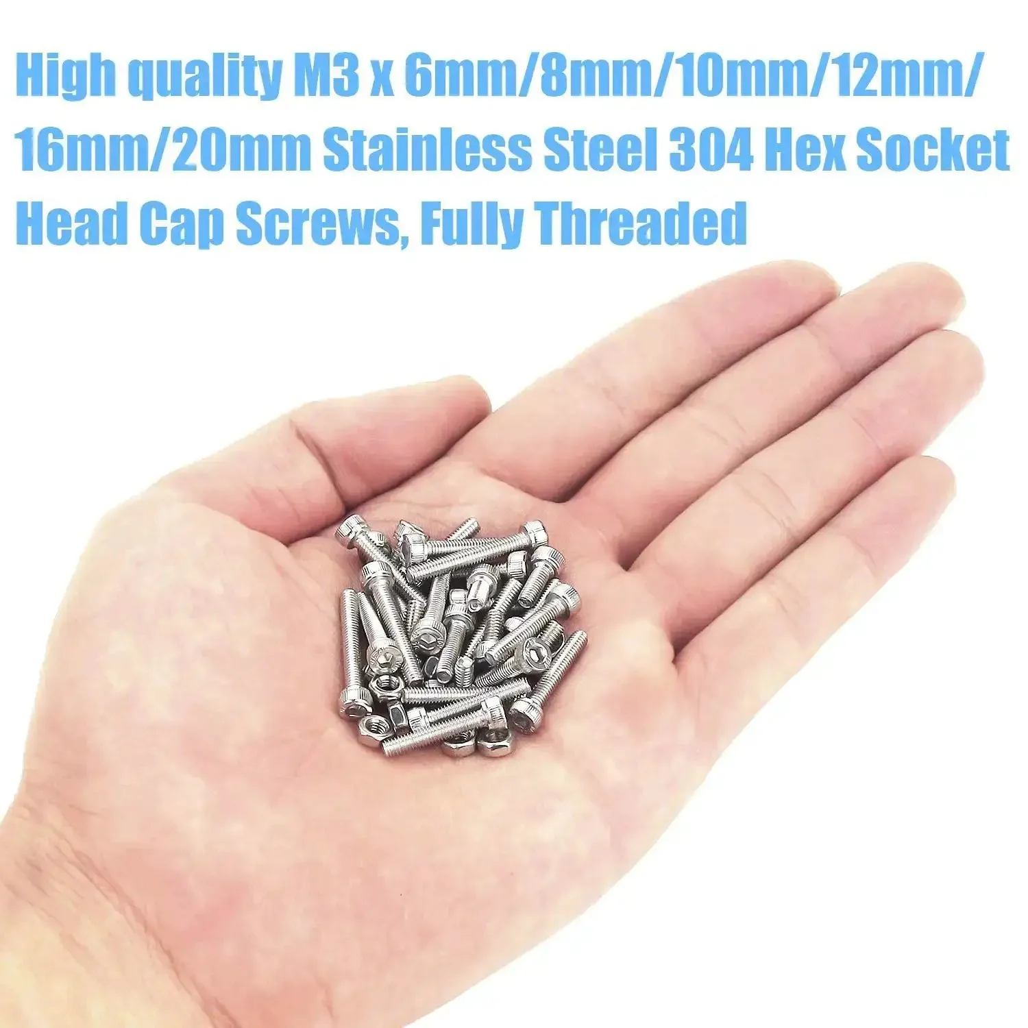Hex Socket Head Cap Bolts And Nuts Kit Stainless Steel 304 M3 Set In 6 8 10 12 16 20 mm Lengths 360 Pieces Grab And Go DIY Hardware For Gadgets Projects Robotics - Image 4