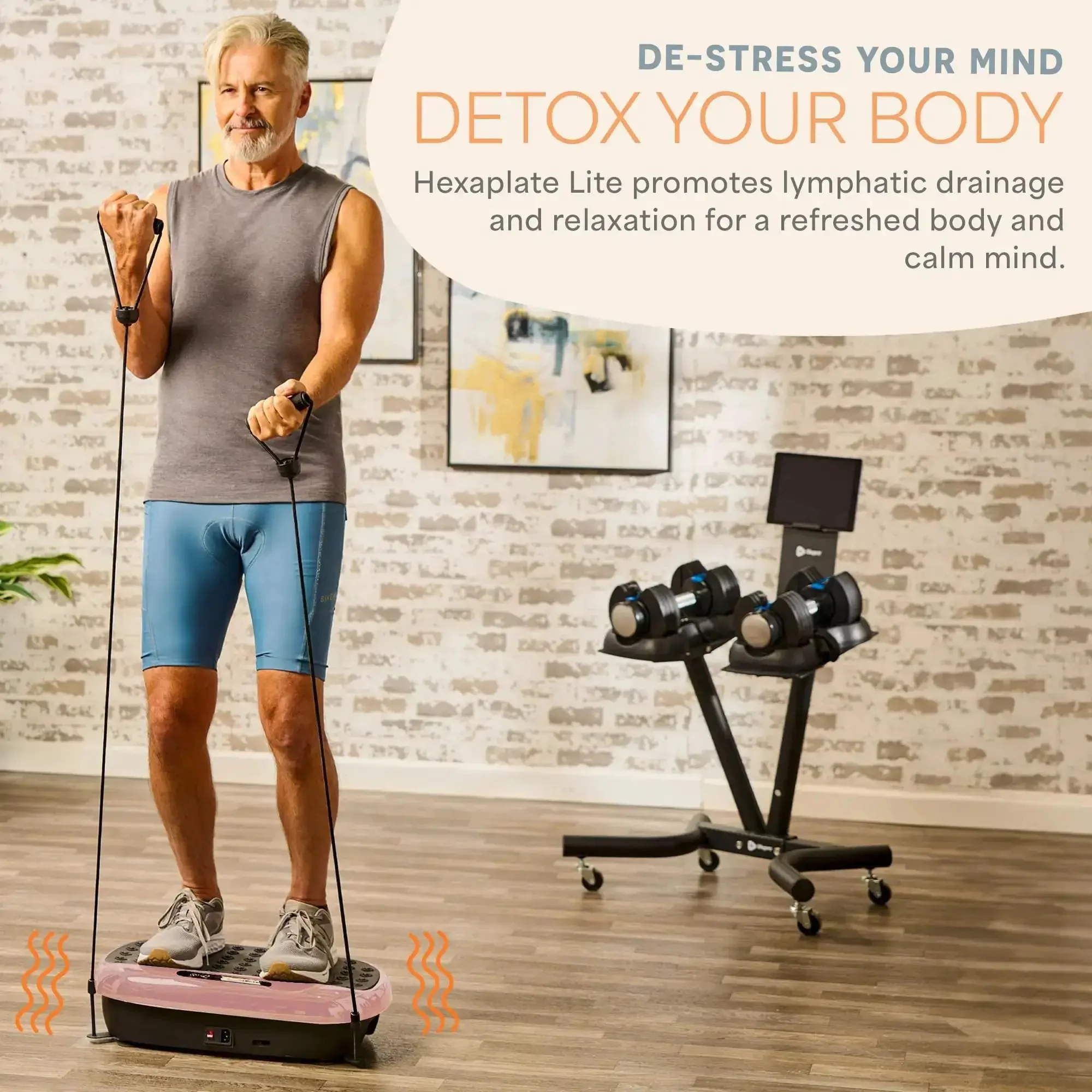 HexaPlate Lite Vibration Plate For Full Body Toning And Recovery With Lymphatic Drainage Compact Vibe Platform 99 Speed Levels Of Targeted Oscillation To Boost Circulation And Activate Muscles At Home Gym - Image 4