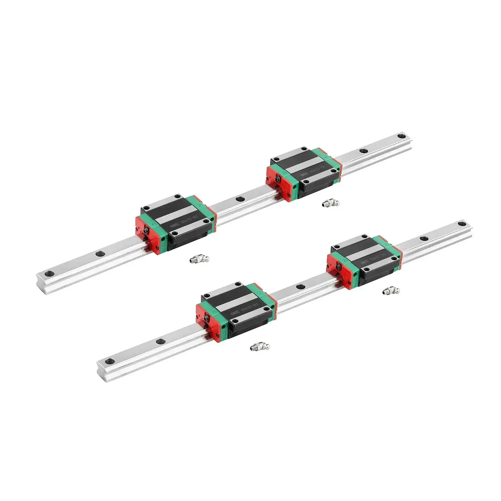 HGW25 Square Linear Guide Rail Kit 400mm With Four Flange Carriage Blocks For 3D Printers And DIY Projects A Heavy Duty Precision CNC Slide Rail System That Is Easy To Install And Interchangeable With Other HGW Series Sets