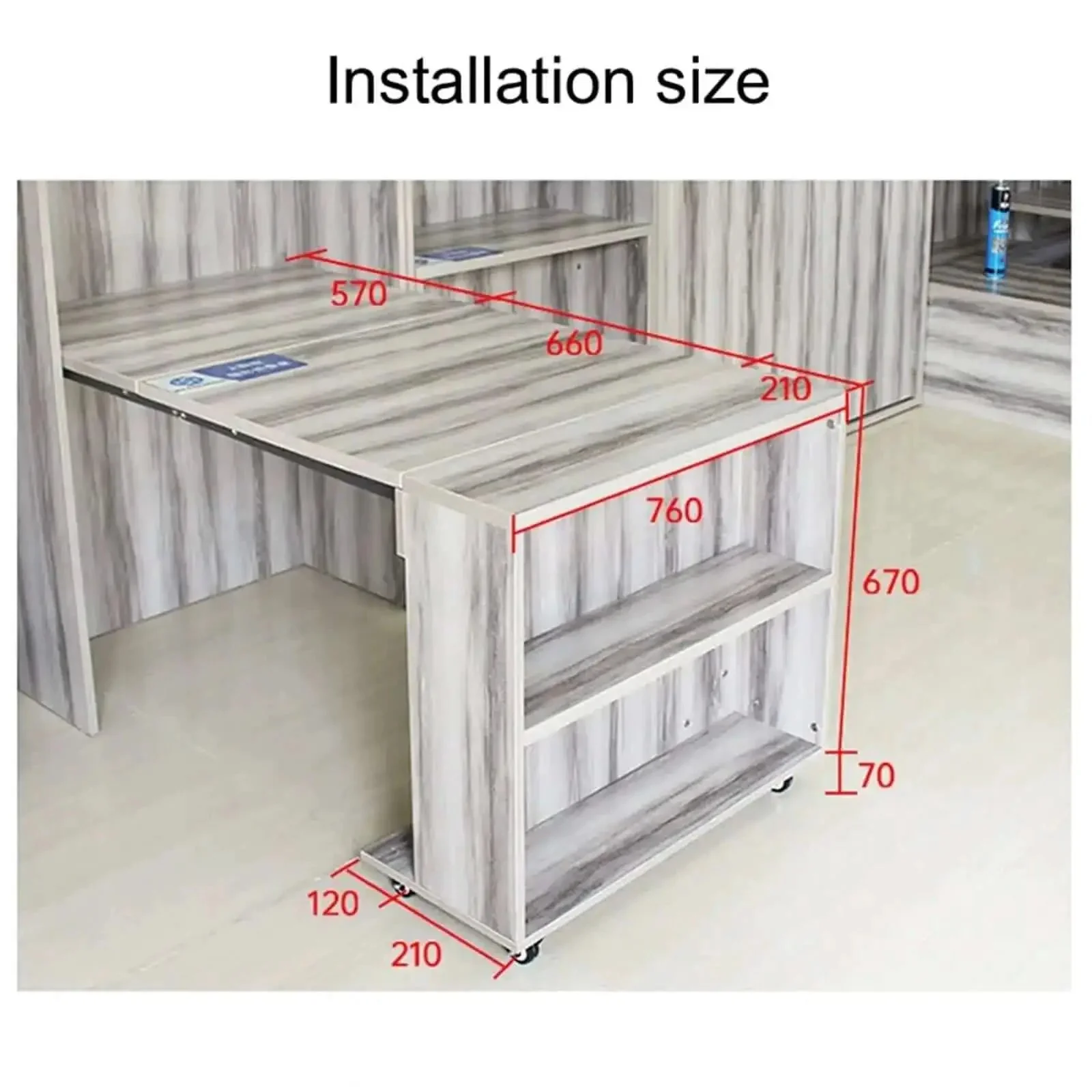 Hidden Desktop Folding Connector Accessories Set With Hydraulic Rod Hinges For Quiet Sturdy Fold Up Dining Tables And Bar Cabinets Extendable Desk Hinges Kit Black - Image 2