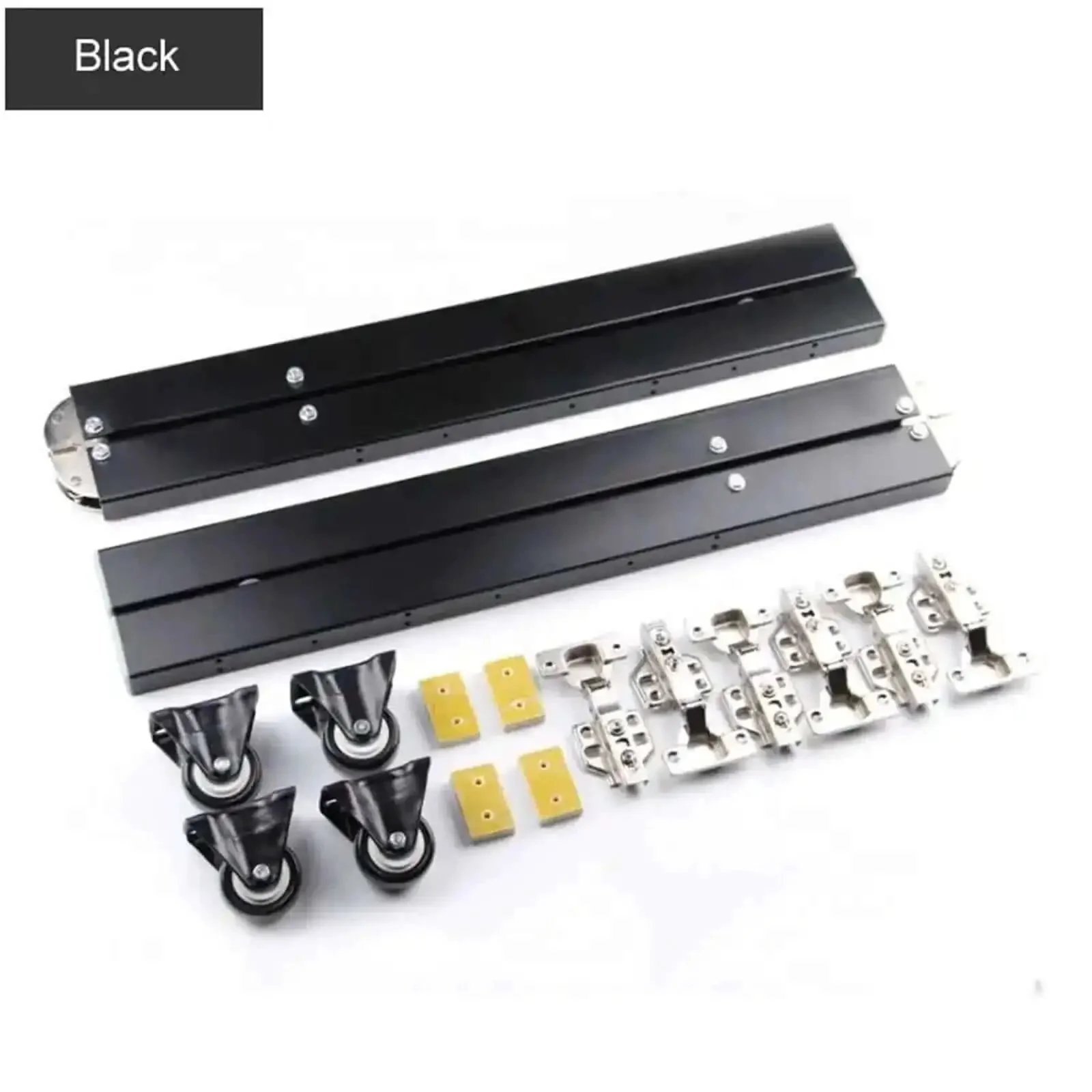 Hidden Desktop Folding Connector Accessories Set With Hydraulic Rod Hinges For Quiet Sturdy Fold Up Dining Tables And Bar Cabinets Extendable Desk Hinges Kit Black - Image 3