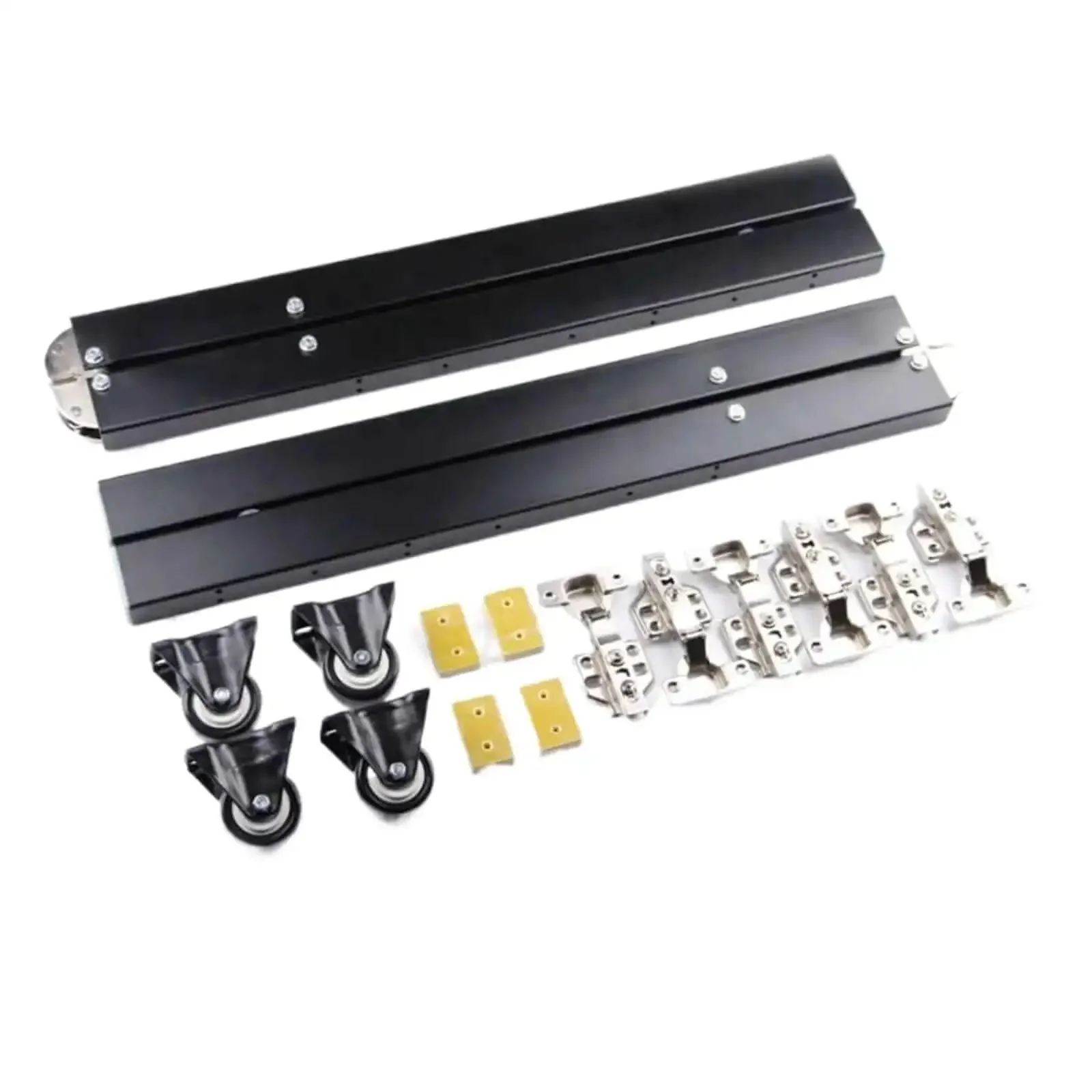 Hidden Desktop Folding Connector Accessories Set With Hydraulic Rod Hinges For Quiet Sturdy Fold Up Dining Tables And Bar Cabinets Extendable Desk Hinges Kit Black - Image 7
