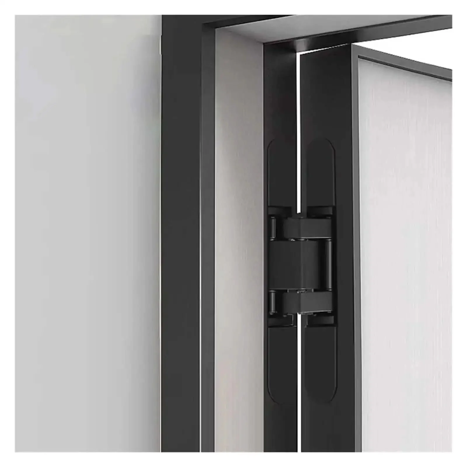 Hidden Door Hinge System For Residential Use Beefy Cross Adjustable Load Bearing 120 To 180 Kg Matte Black Finish Noiseless Operation Weatherproof Construction Easy Install With Included Screws - Image 2