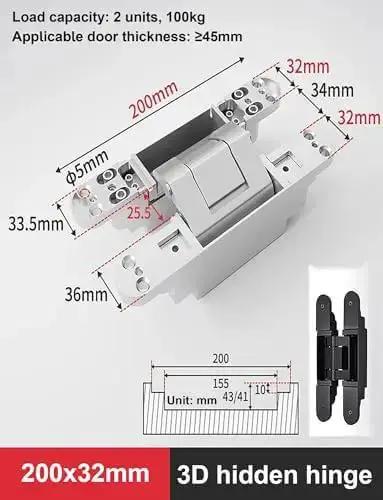 Hidden Door Hinges For Concealed Doors, Invisible, Heavy Duty 3D Adjustable With Slick Silent Operation, Durable Zinc Alloy Hardware For Modern Interiors, Secret Rooms, And Hidden Passages - Image 6