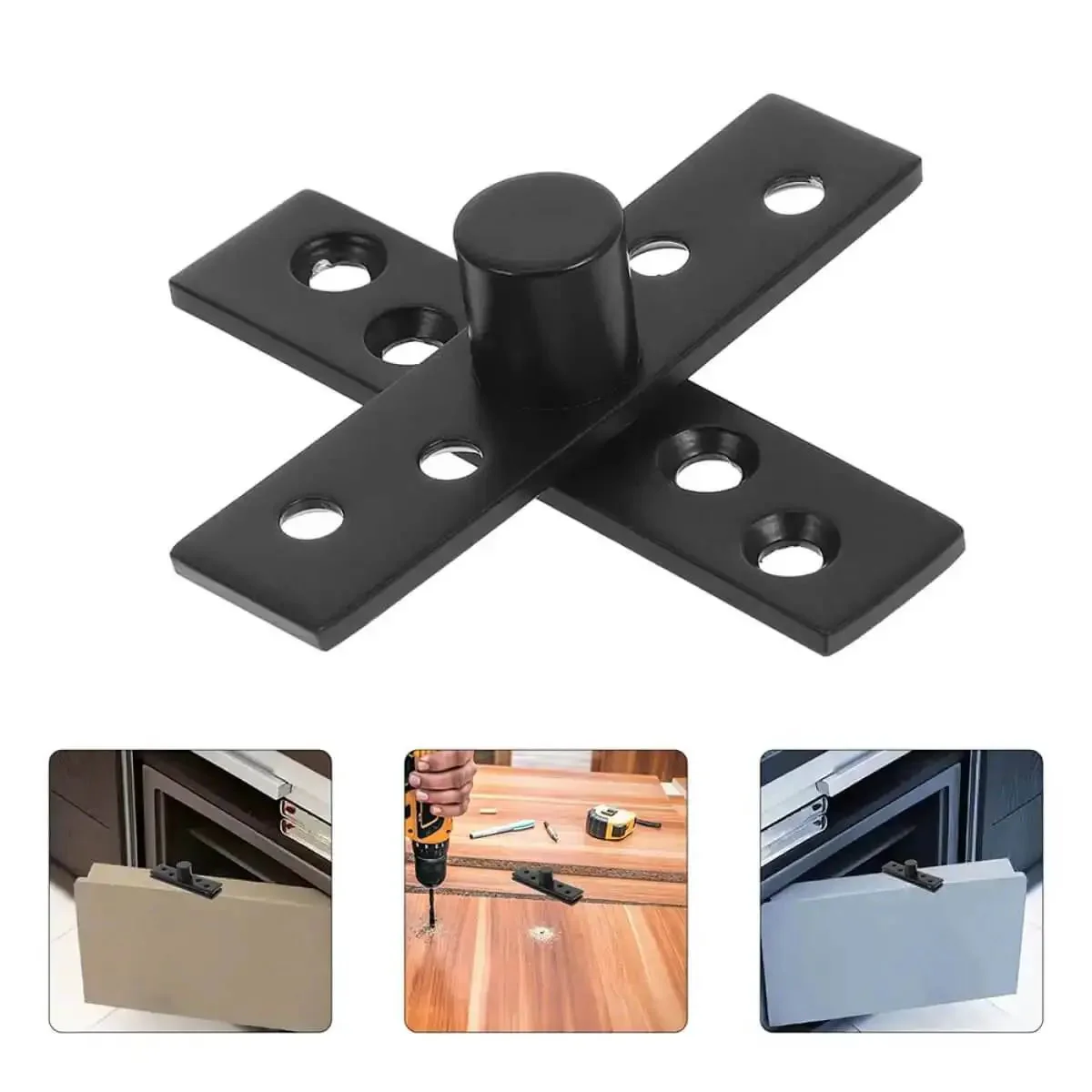 Hidden Door Pivot Hinges 360 Degree Heavy Duty Concealed Floor Pivot For Wooden Cabinets And Secret Doors, Sleek Center Shaft Hardware, Durable Steel, Easy Hidden Mount, Ideal For Hidden Rooms And Modern Cabinets - Image 3