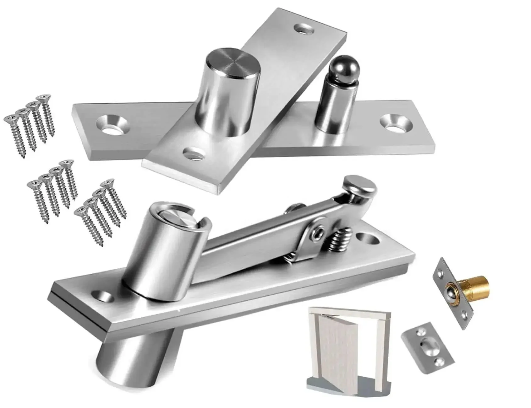 Hidden Door Pivot Hinges For Murphy Doors And Bookcase Hidden Doors 360 Degree Built Tough Stainless Steel Pivot Hinge With Ball Catch Hardware Ideal For Secret Wood Doors And Custom Hidden Entrances