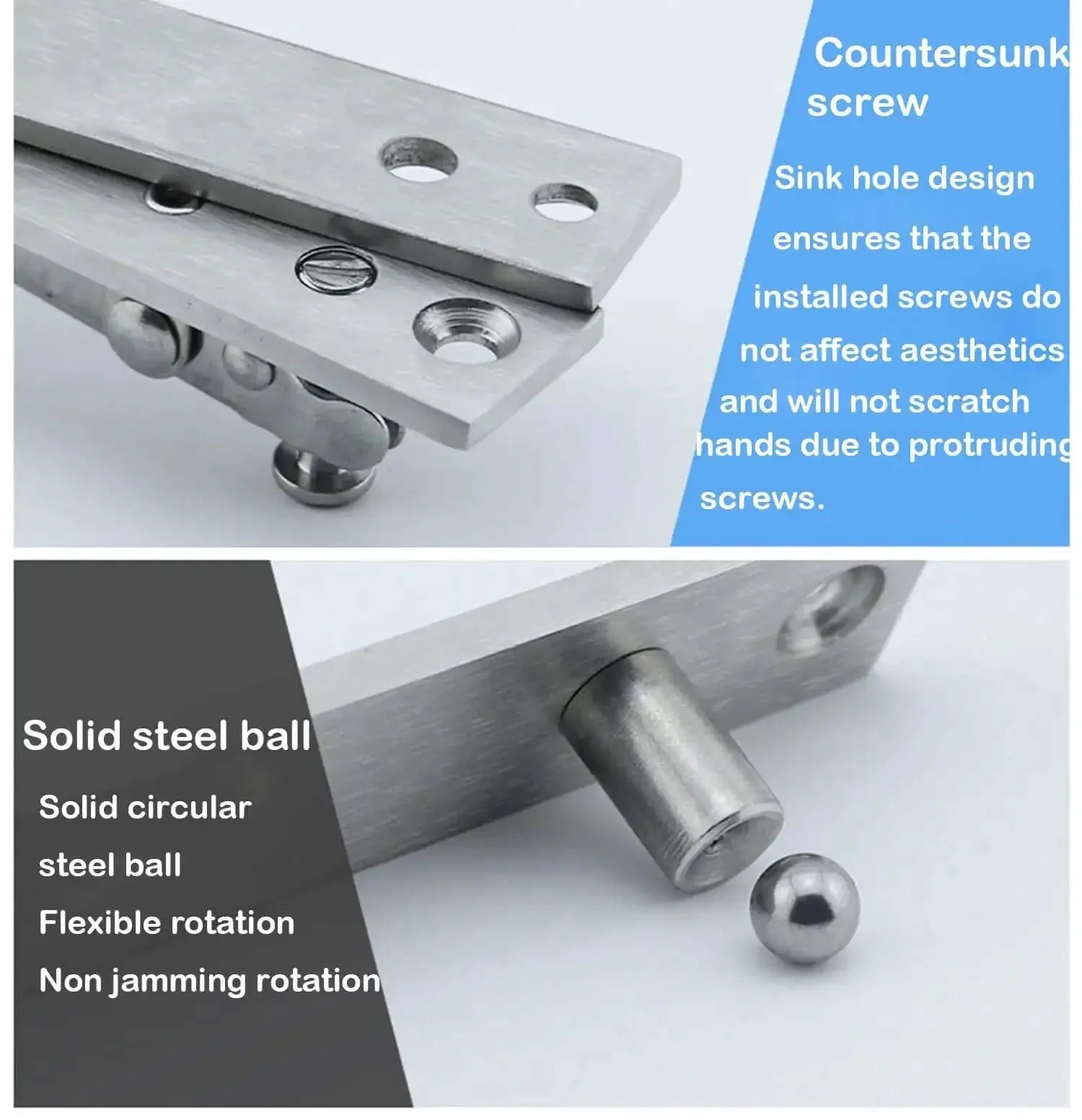 Hidden Door Pivot Hinges For Murphy Doors And Bookcase Hidden Doors 360 Degree Built Tough Stainless Steel Pivot Hinge With Ball Catch Hardware Ideal For Secret Wood Doors And Custom Hidden Entrances - Image 4