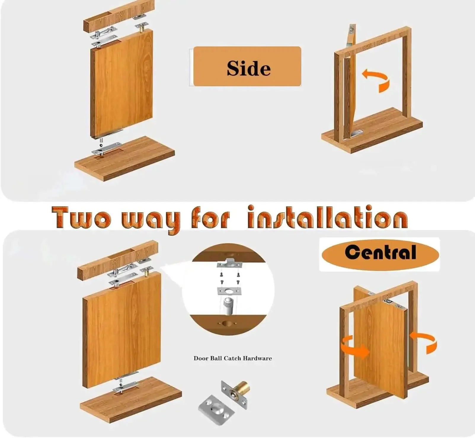 Hidden Door Pivot Hinges For Murphy Doors And Bookcase Hidden Doors 360 Degree Built Tough Stainless Steel Pivot Hinge With Ball Catch Hardware Ideal For Secret Wood Doors And Custom Hidden Entrances - Image 7