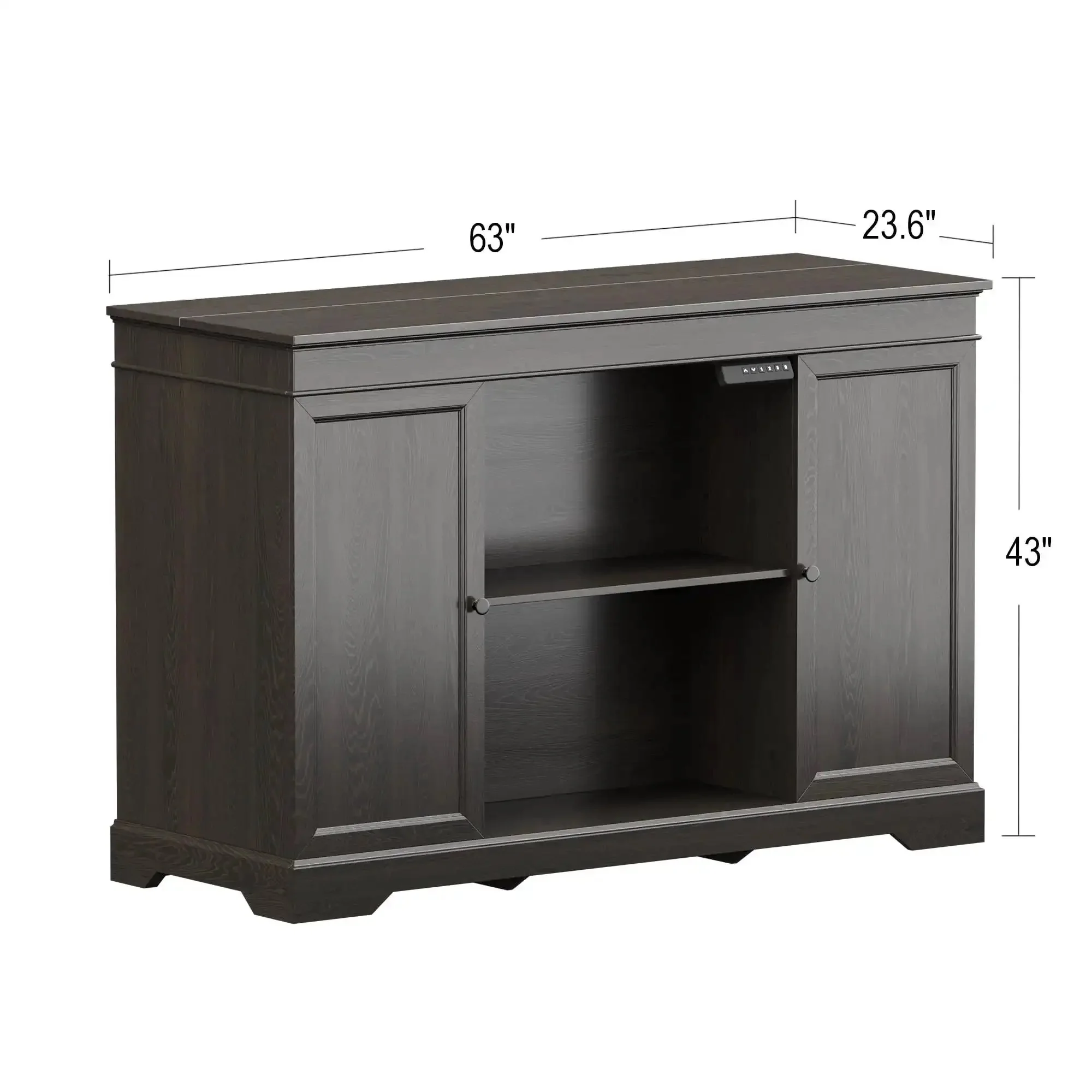 Hidden Motorized TV Lift Cabinet For 55 To 65 Inch Televisions With Storage And Remote Control In A Slick Modern Walnut Finish That Keeps Your Living Room Clutter Free And Looking Sharp For The Ultimate In Hidden Entertainment And Clean Modern Style - Image 4