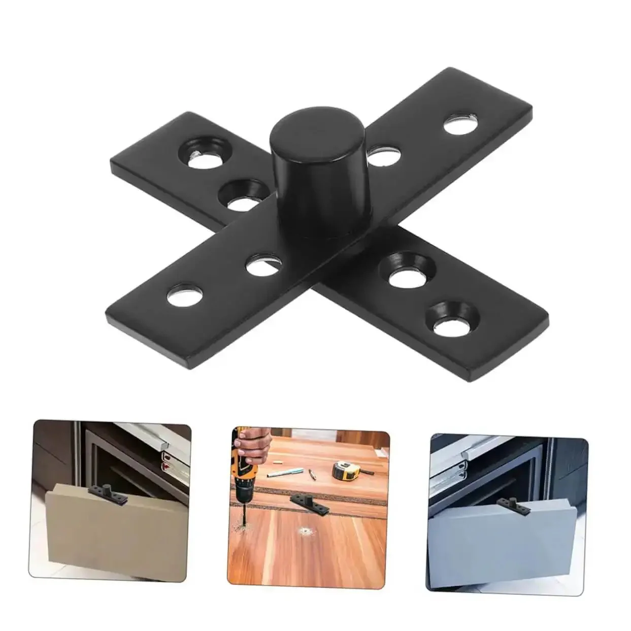 Hidden Pivot Hinges 2 Pack Stainless Steel Concealed Door Hardware For Secret Doors And Cabinets Perfect For Swing Doors Closets Flip Windows And Hidden Bookshelf Doors Heavy Duty 360 Degree Rotation - Image 3