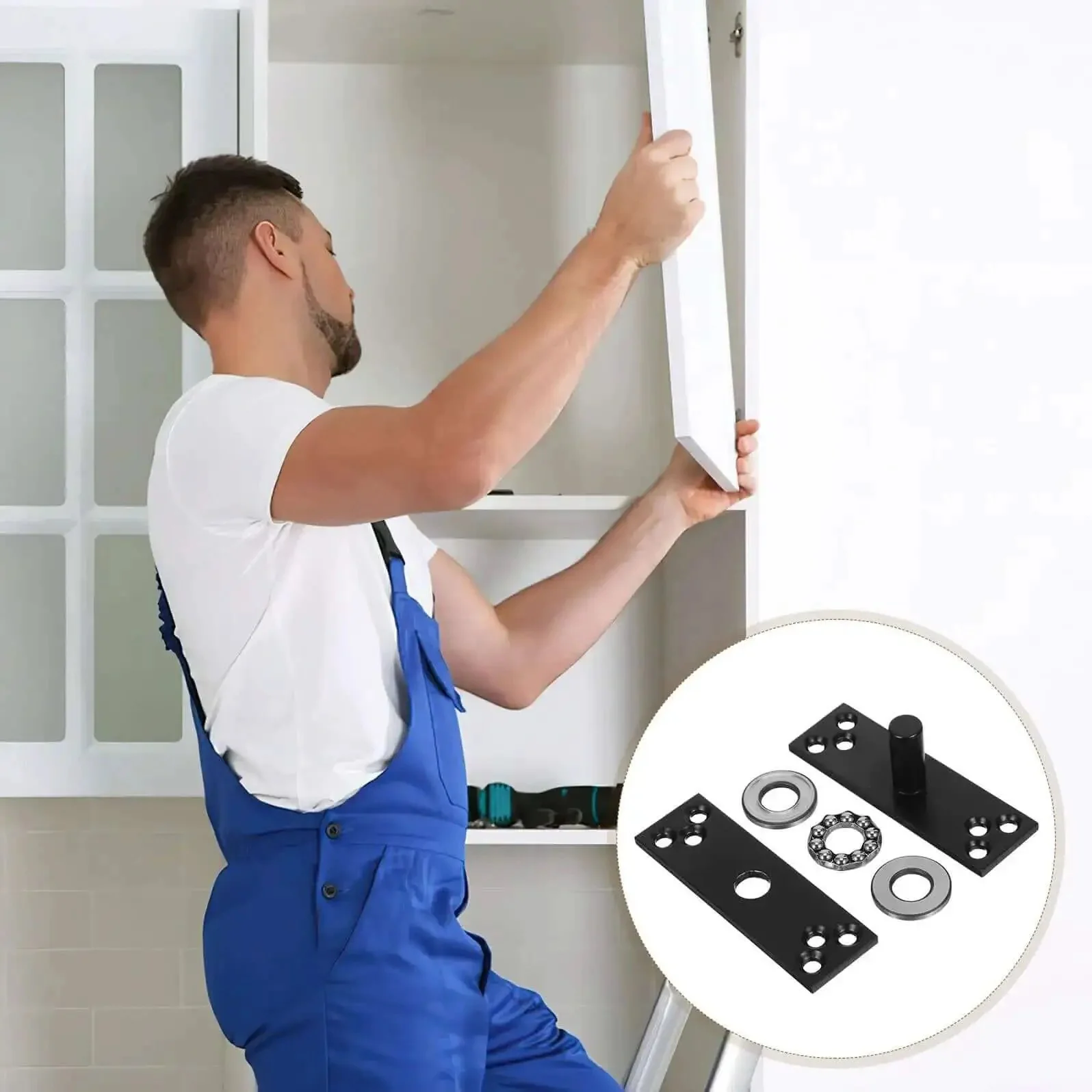Hidden Stainless Steel Door Hinge Heavy Duty 360 Degree Pivot Concealed Cabinet Door Hardware For Smooth Quiet Opening And Closing Tough As Nails Durable Rust Resistant Easy Install - Image 2