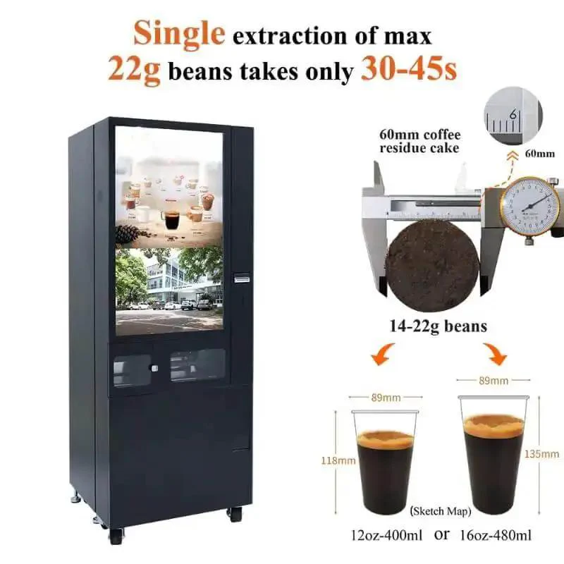 High Capacity Self Serve Coffee Vending Machine, Automatic Commercial Dispenser With Round The Clock Freshly Ground Coffee, Mobile Payment, Remote Monitoring, Built For Schools, Hotels, Airports, Offices, Bookstores, Cafes - Image 6