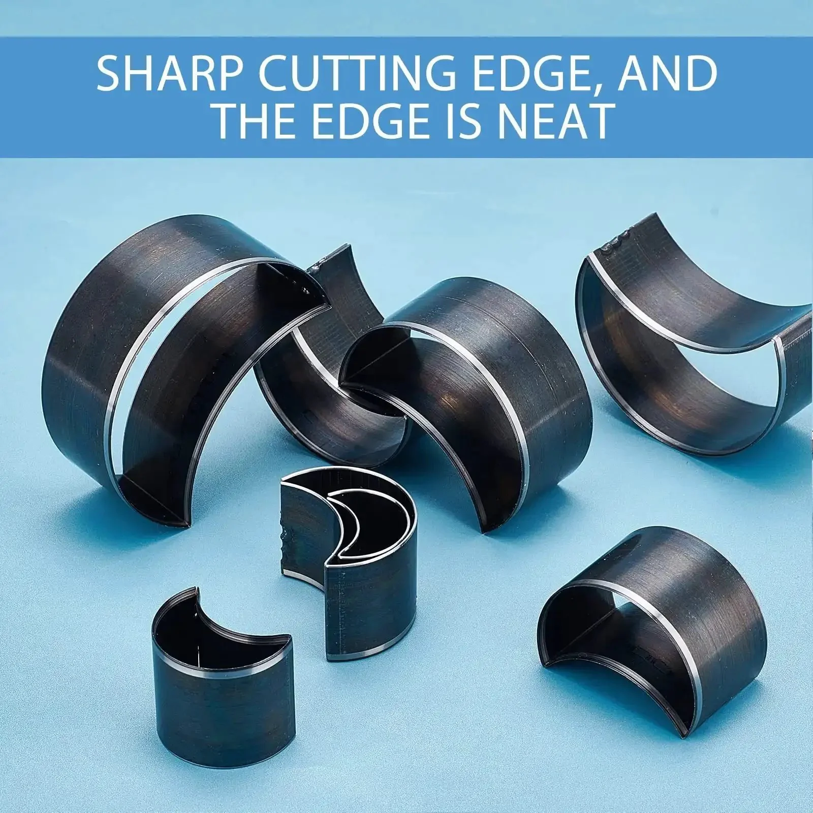 High Carbon Steel Leather Die Cutter Set For DIY Handmade Leather Crafting Hollow Punch Tool With Crescent Moon Dies Stainless Steel Mold Punches 8 Size Cutting Dies For Quick Clean Leather Cuts - Image 5