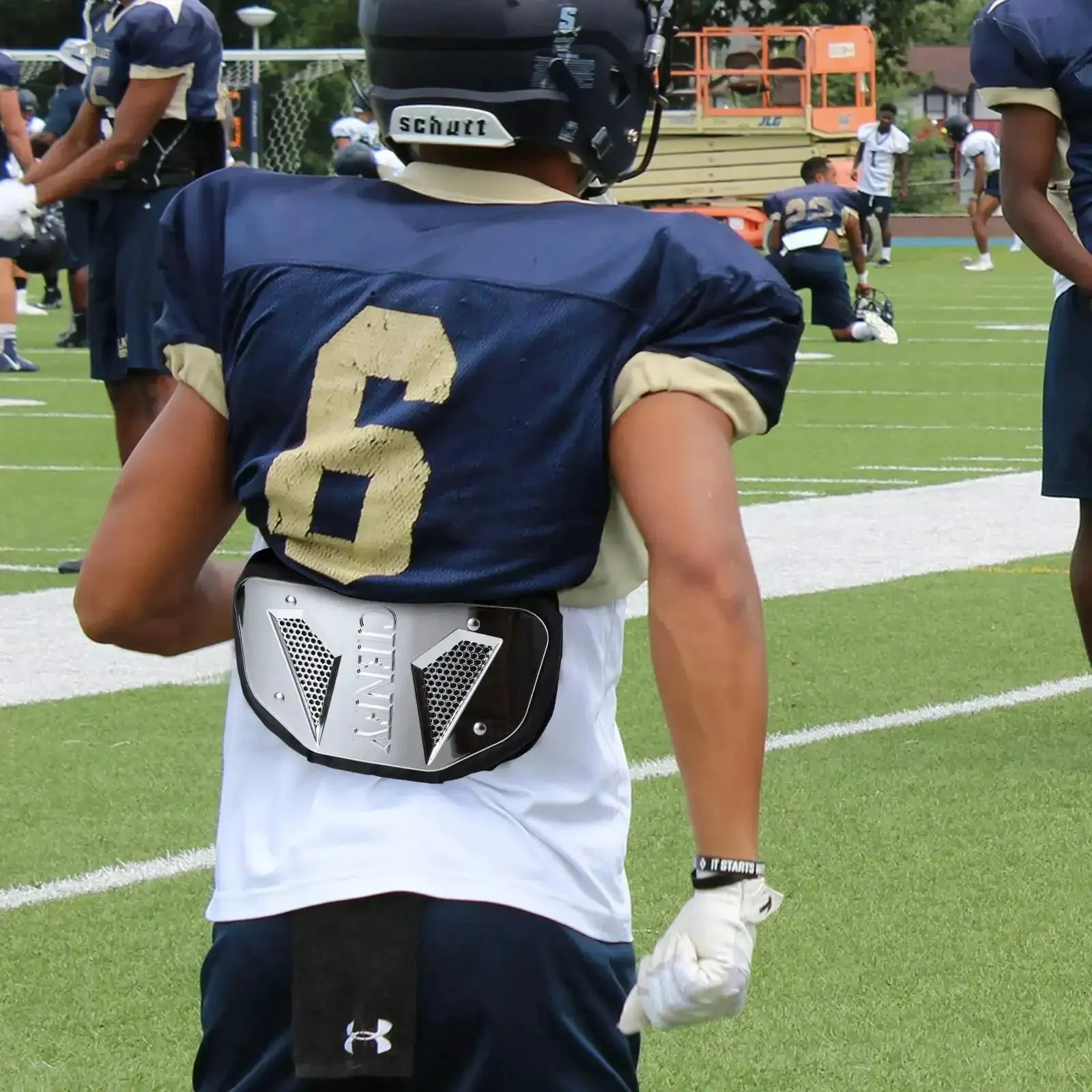 High Impact Football Back Plate For Shoulder Pads Universal Youth And Adult Protection Ergonomic Curved Foam Core Absorbs Impact For Spine Kidney And Lower Back Shield Durable Sport Gear - Image 3