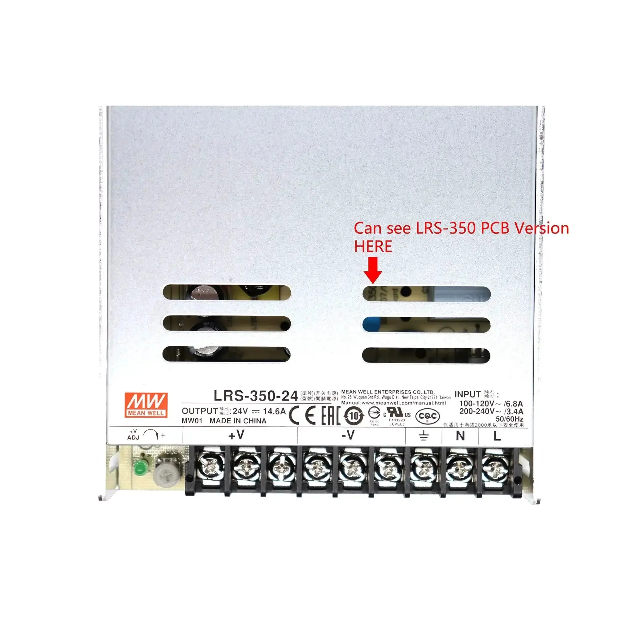 High-Performance 350W 24V AC DC Power Supply With Single Output 14.6A Adjustable 21.6-28.8V Built-In Fan Overload and Short-Circuit Protection 115VAC US and CA Input Non-PFC Economical SMPS for Industrial Use - Image 3