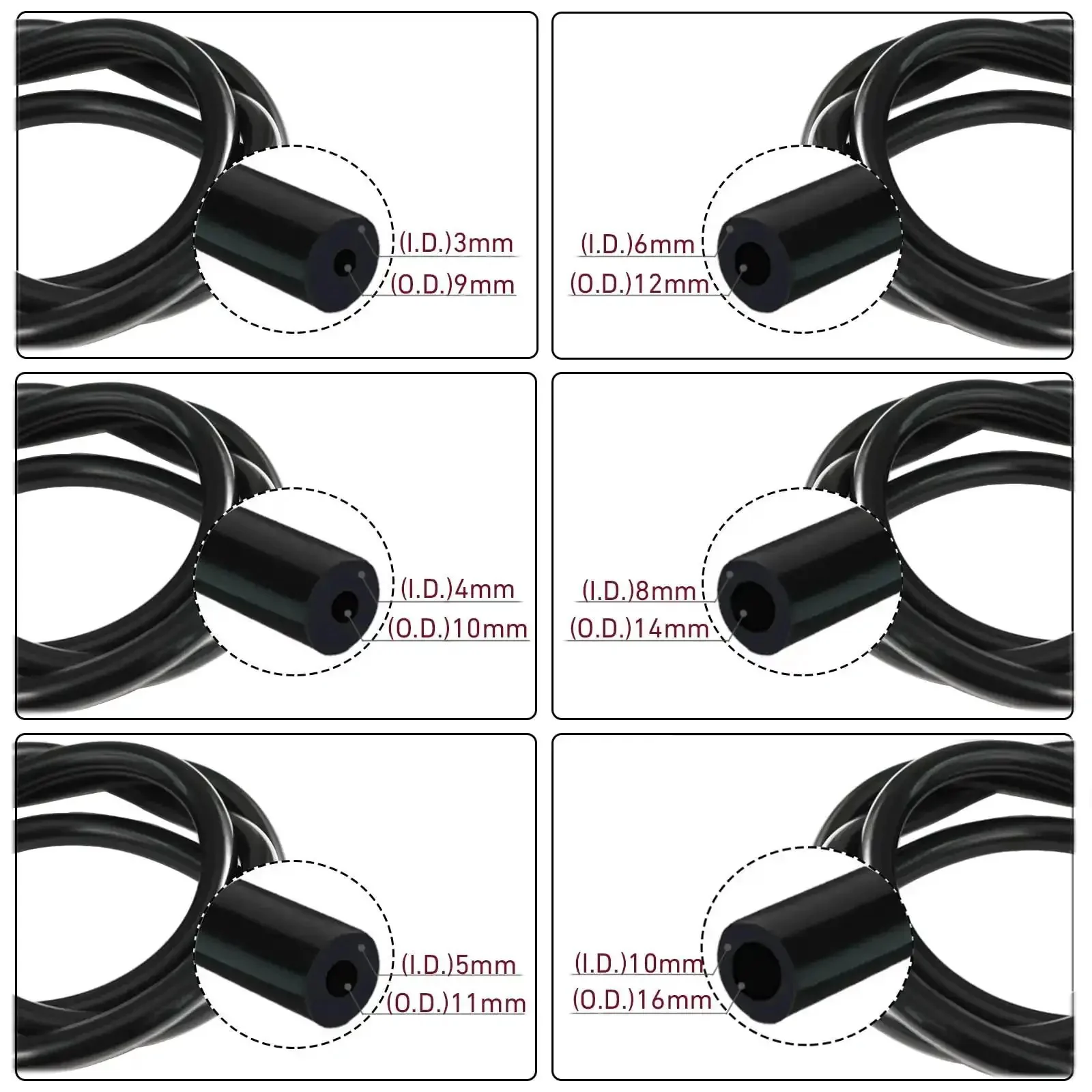 High Performance Silicone Vacuum Hose Kit With Six Sizes From 1/8 To 3/8 Inch 5 Feet Each Automotive Vacuum Tubing Set Includes Tube Cutter Black Durable Hoses For Air And Water - Image 7