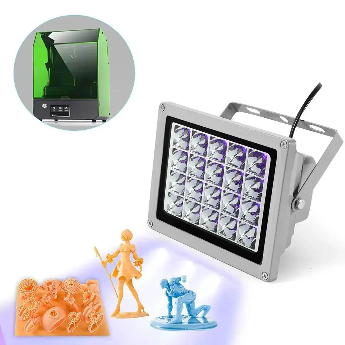 High Power 405nm UV Resin Curing Light For SLA DLP 3D Printers Handheld And DIY Enclosure Use Quickly Hardens Photosensitive Resin In Seconds At Ten Centimeters Distance With 20W Output For Faster Resin Printing - Image 2