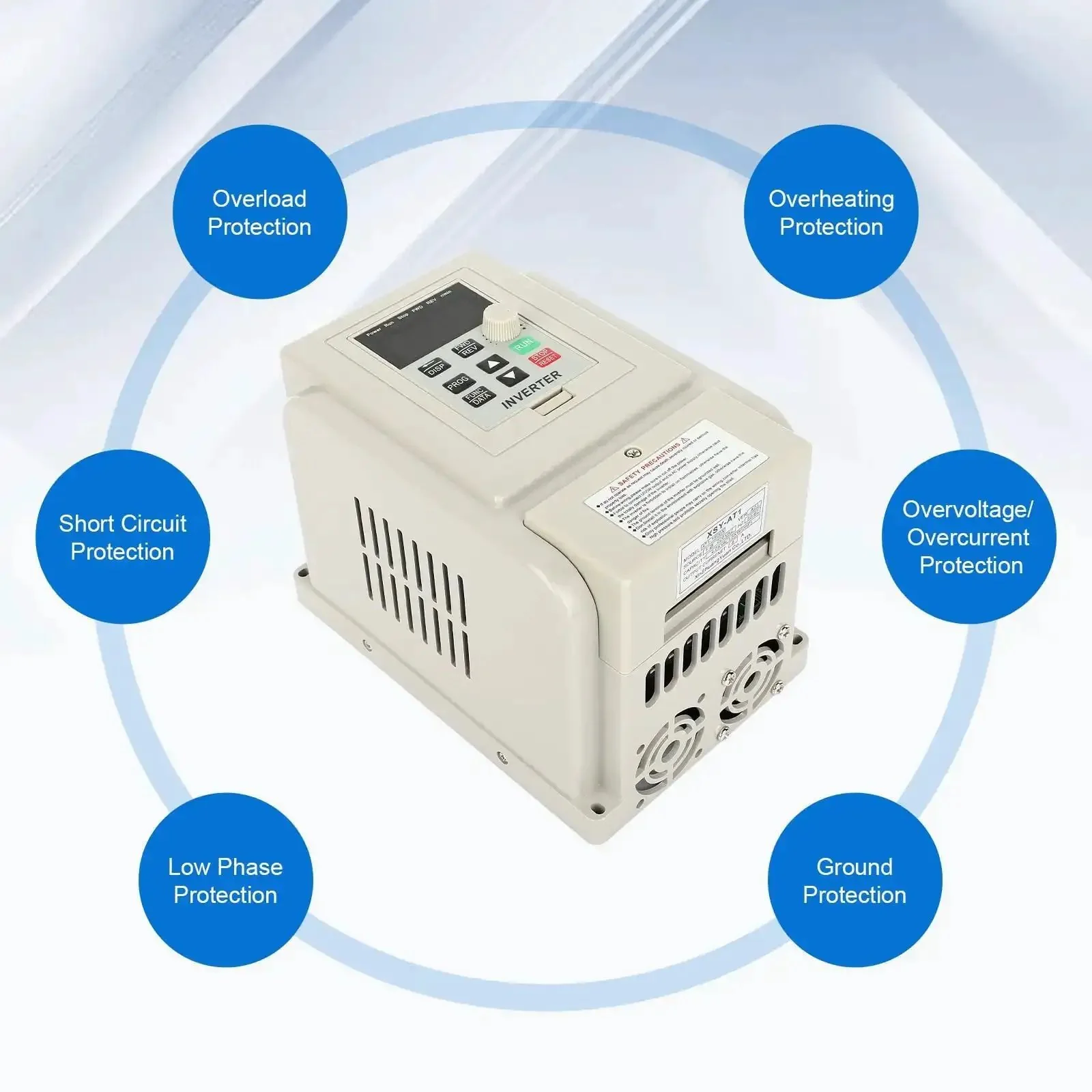 High Power 4KW VFD Inverter Frequency Converter For Motor Speed Control, 220V 50/60Hz, Single Phase Input To 3 Phase Output, 0-400 Hz Output, Easy Plug And Play AC Motor Drive For Industrial Use - Image 6