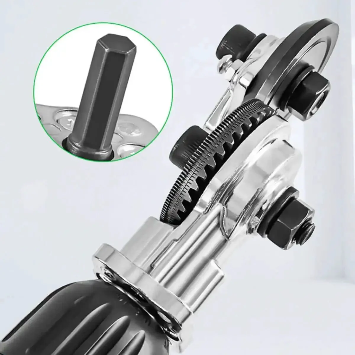 High-Power Drill Nibbler For Sheet Metal Cutting, Titanium-Plated Nibbler Head Turns Any Drill Into A Pro Metal Cutter, Burr-Free Cuts, Wide Drill Compatibility, Includes Adapter For Iron, 1 Set - Image 3