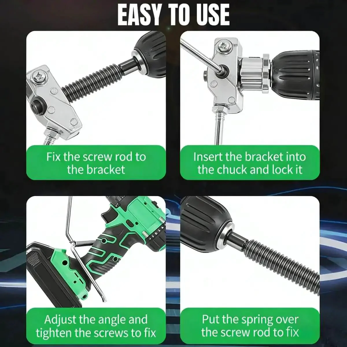 High-Power Drill Nibbler For Sheet Metal Cutting, Titanium-Plated Nibbler Head Turns Any Drill Into A Pro Metal Cutter, Burr-Free Cuts, Wide Drill Compatibility, Includes Adapter For Iron, 1 Set - Image 5